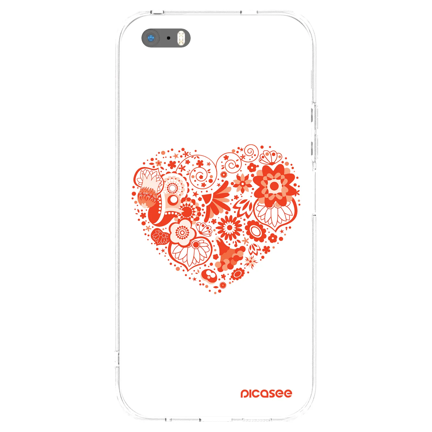 Picasee silikonový průhledný obal pro Apple iPhone 5/5S/SE - Velké srdce