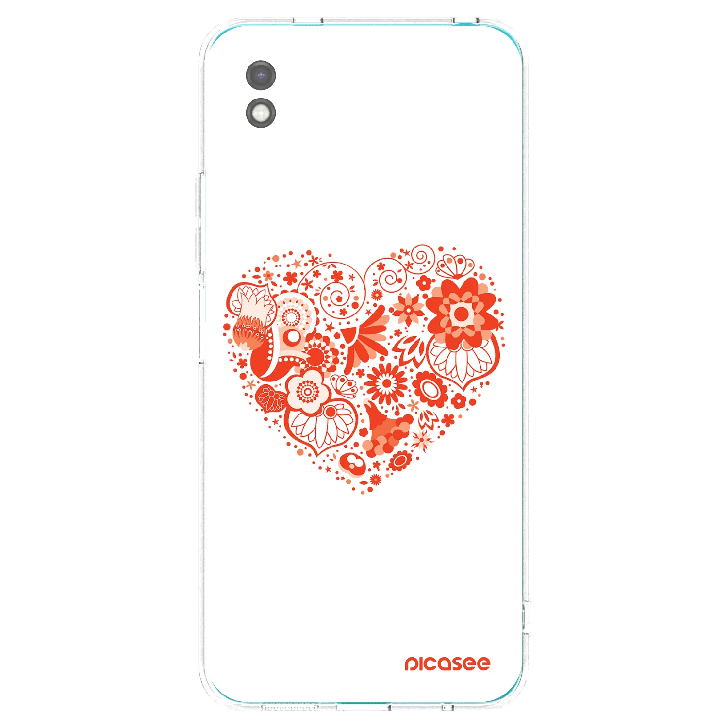 Picasee silikonový černý obal pro Xiaomi Redmi 9A - Velké srdce