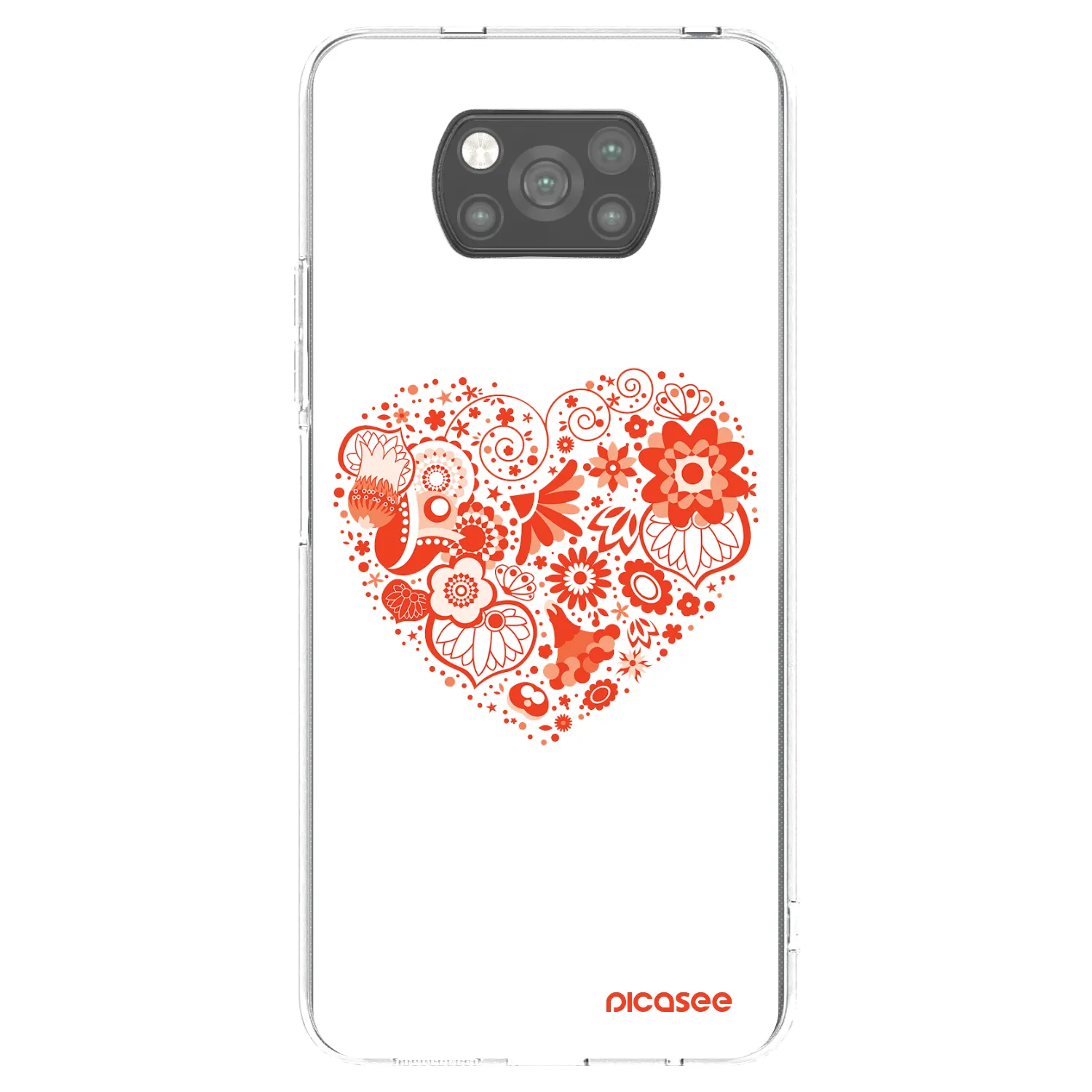 Picasee silikonový černý obal pro Xiaomi Poco X3 - Velké srdce