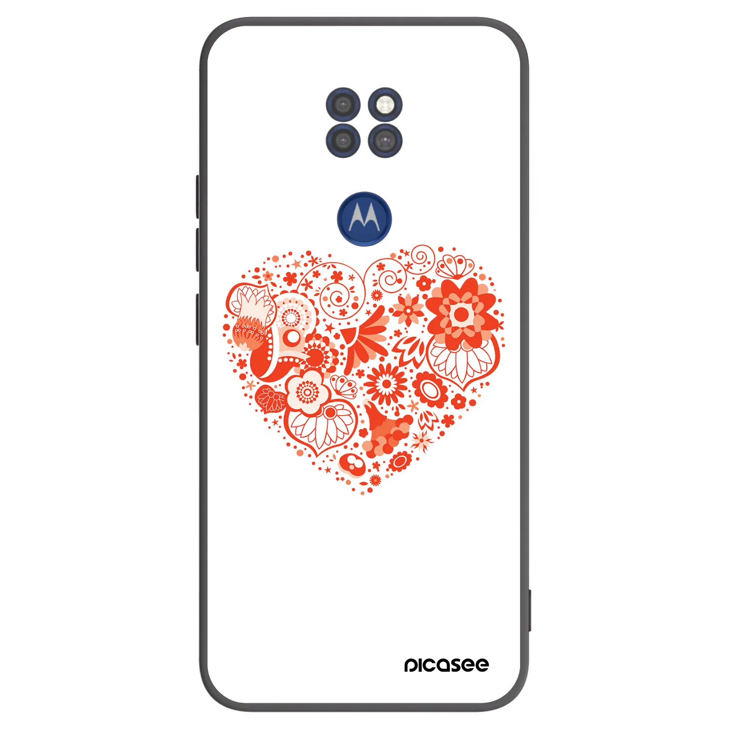 Picasee silikonový černý obal pro Motorola Moto G9 Play - Velké srdce