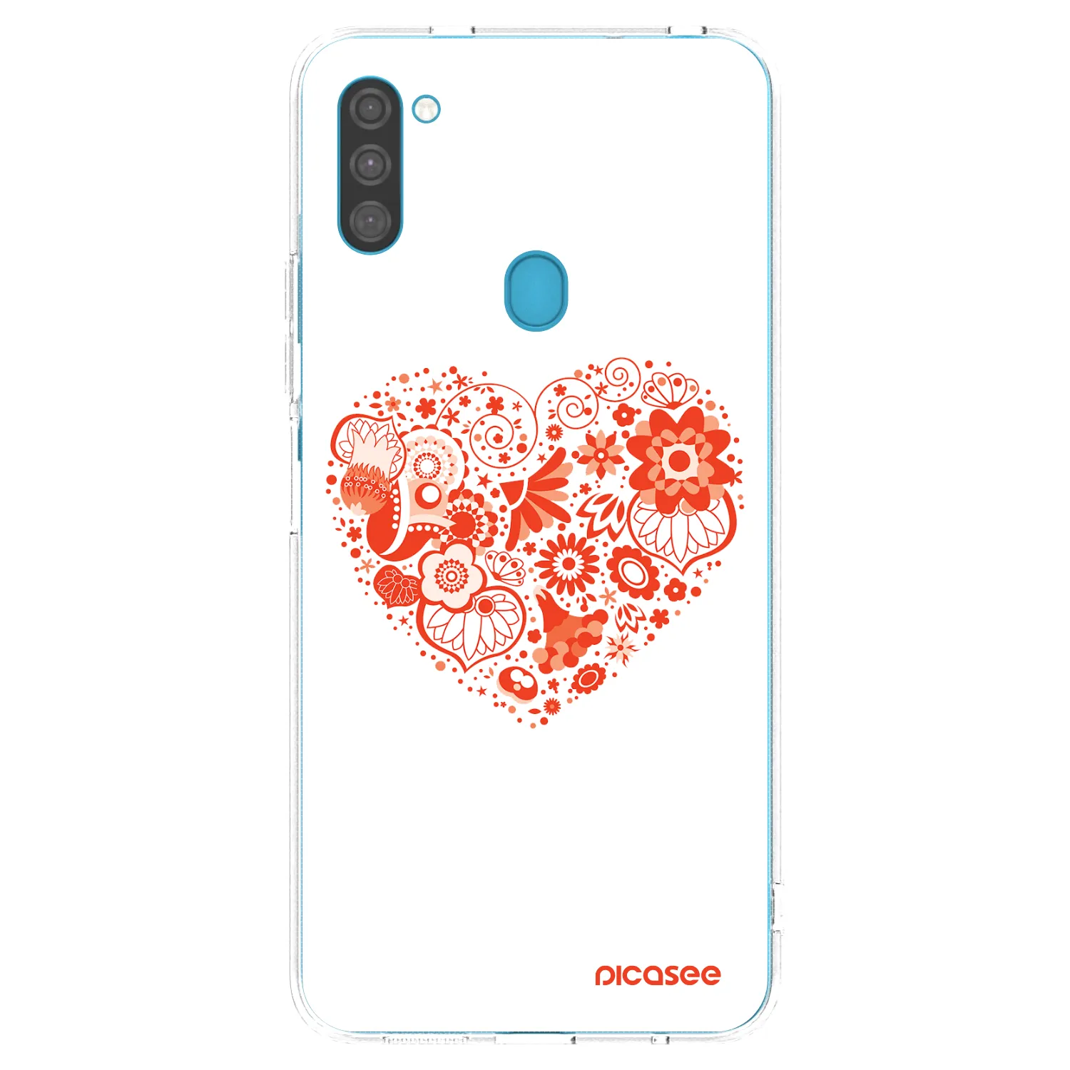 Picasee silikonový průhledný obal pro Samsung Galaxy M11 - Velké srdce