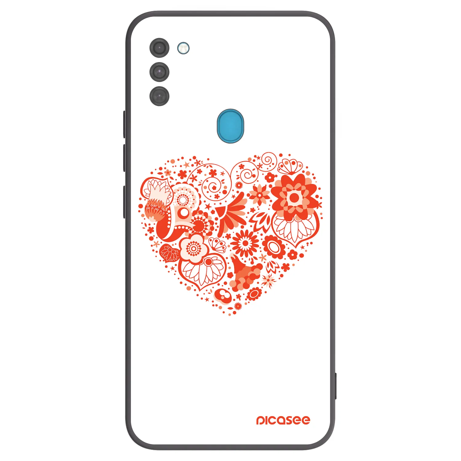 Picasee silikonový černý obal pro Samsung Galaxy M11 - Velké srdce