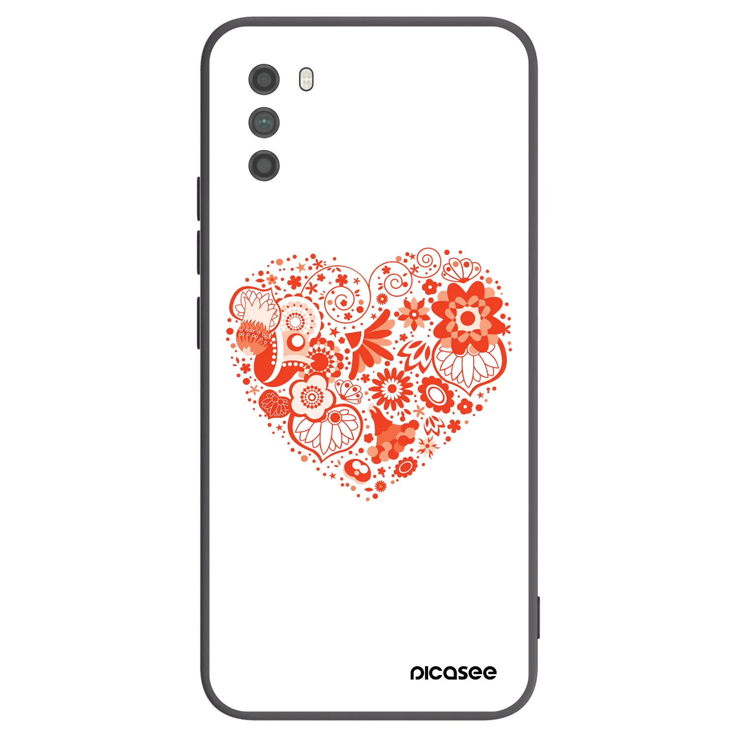 Picasee silikonový černý obal pro Xiaomi Poco M3 - Velké srdce