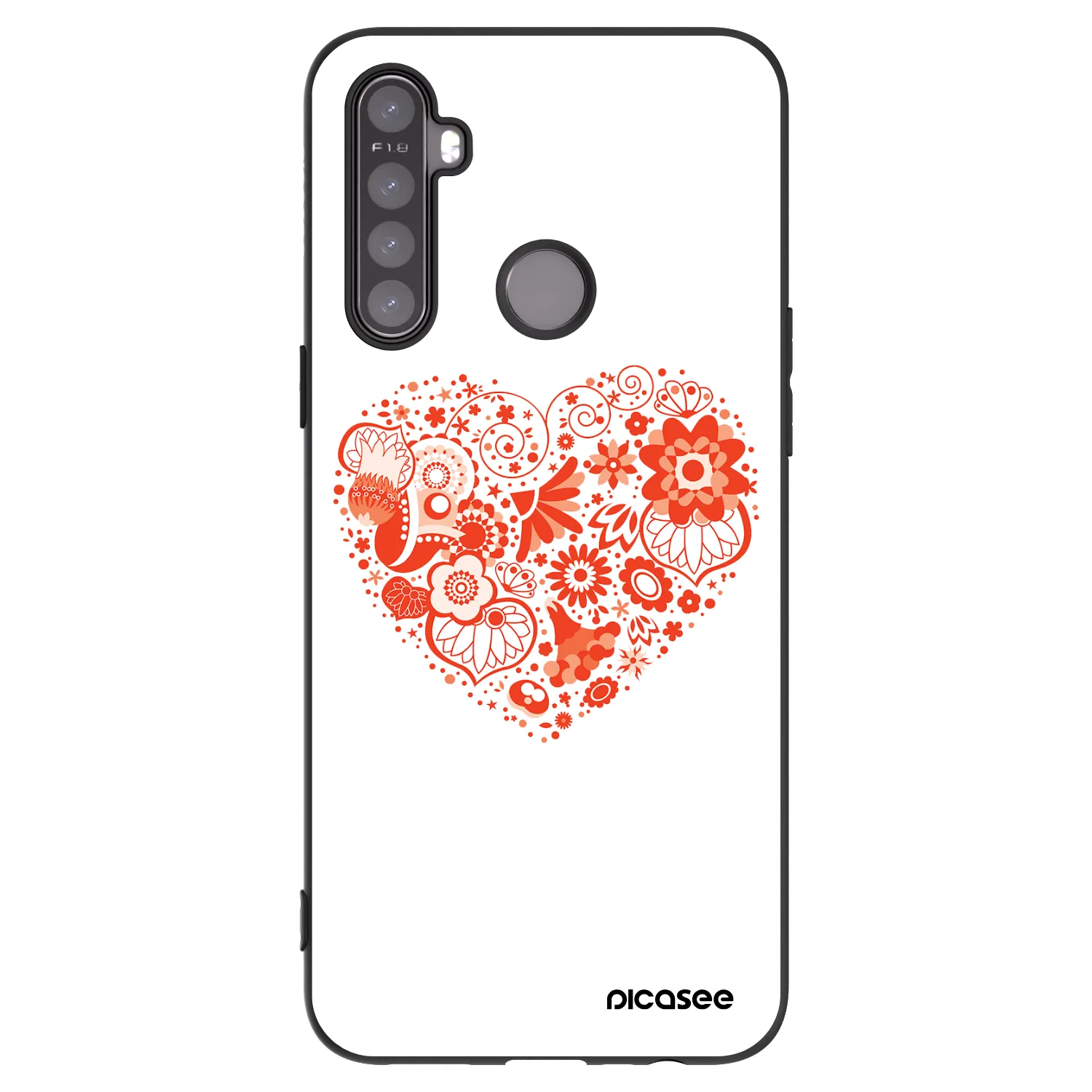 Picasee silikonový černý obal pro Realme 6i - Velké srdce