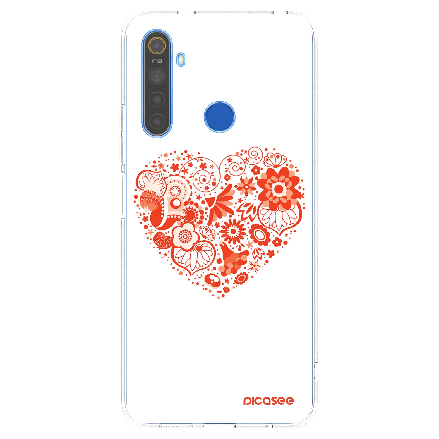 Picasee silikonový průhledný obal pro Realme 5 - Velké srdce