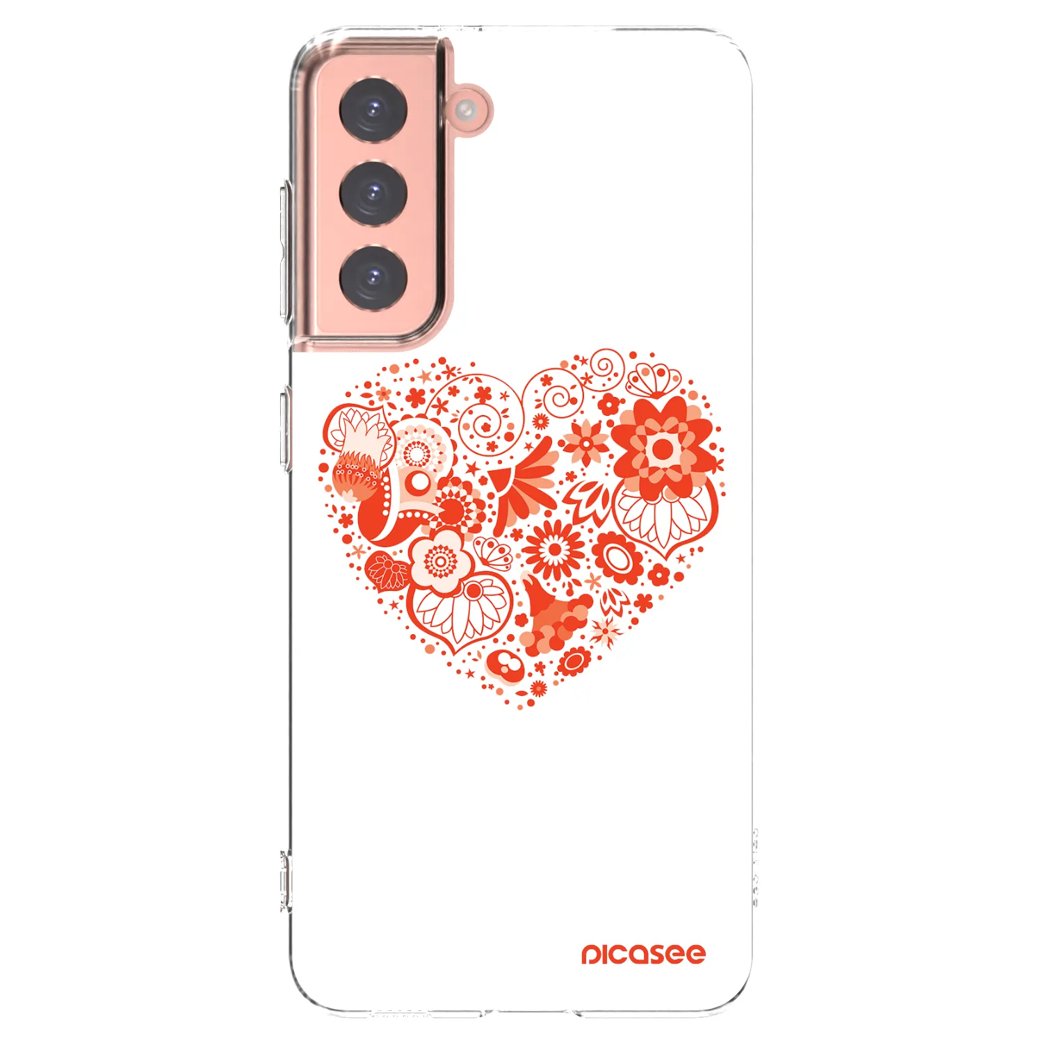 Picasee silikonový průhledný obal pro Samsung Galaxy S21 5G G991B - Velké srdce