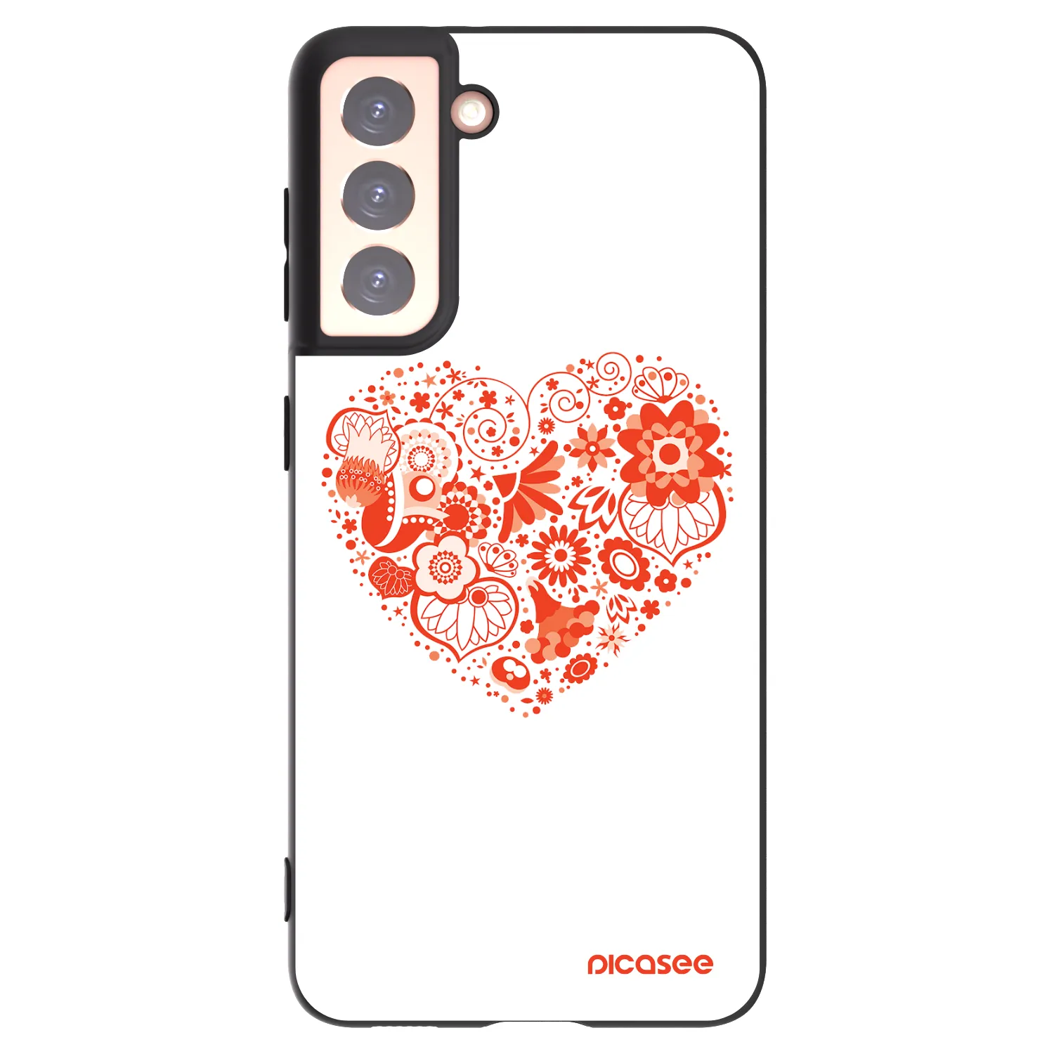Picasee silikonový černý obal pro Samsung Galaxy S21 5G G991B - Velké srdce