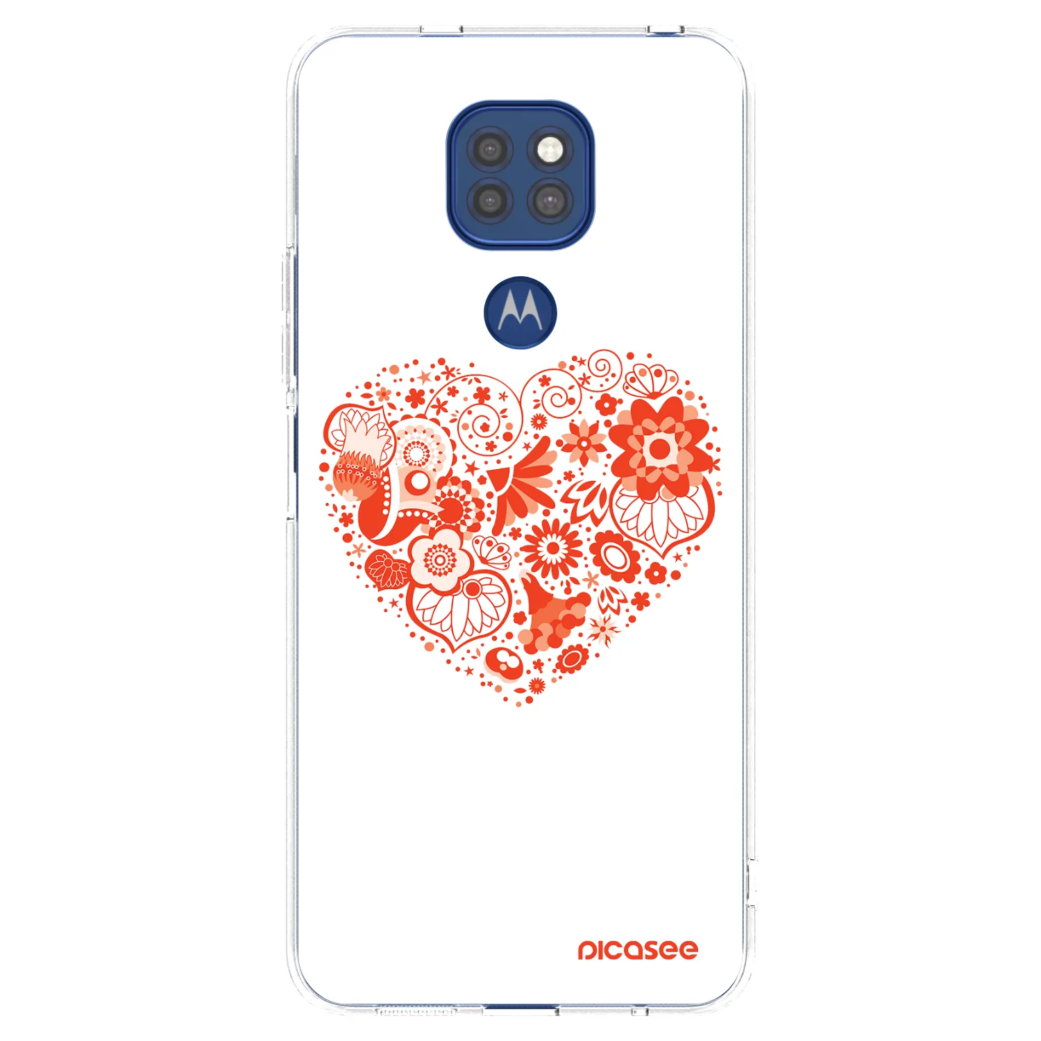 Picasee silikonový průhledný obal pro Motorola Moto G9 Play - Velké srdce