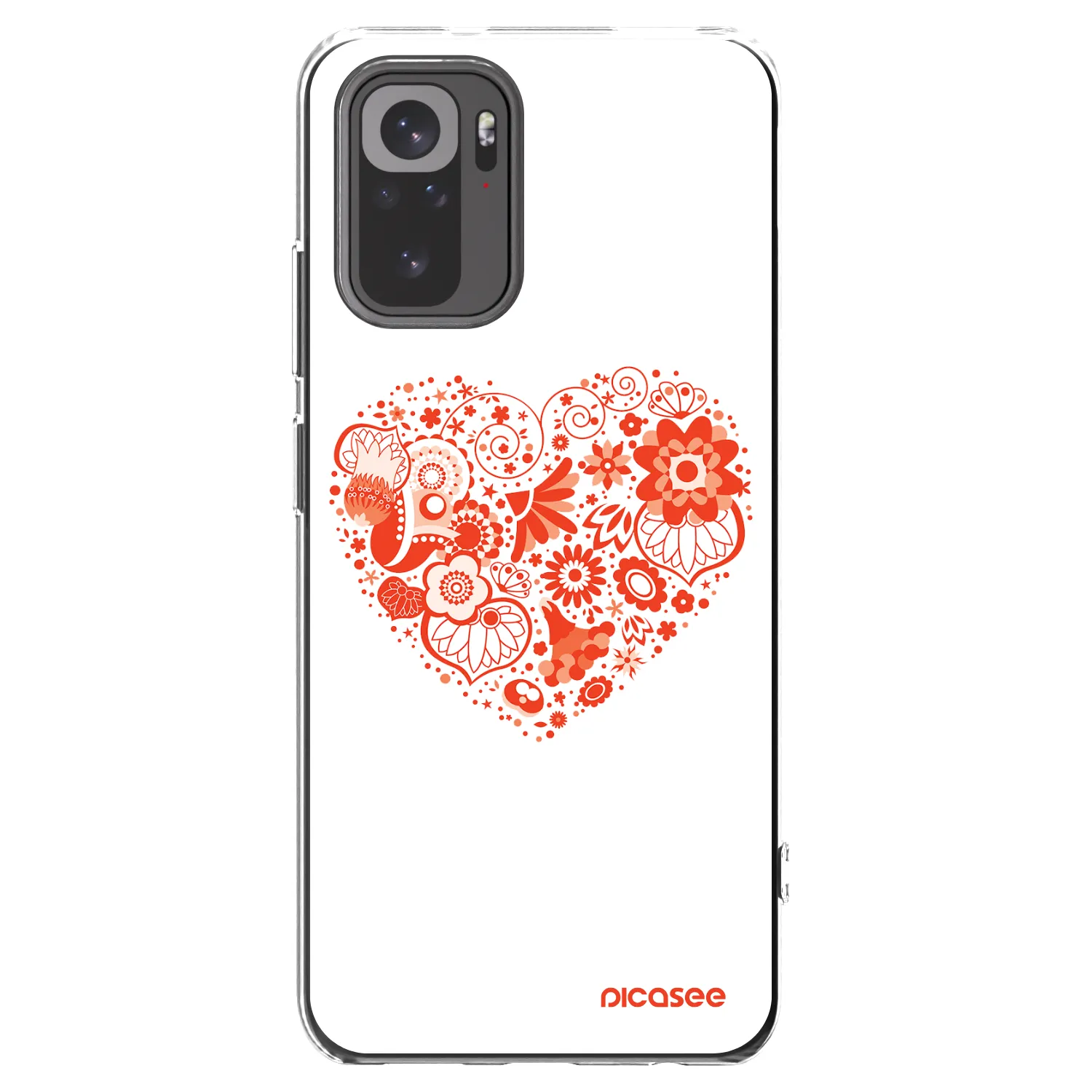 Picasee silikonový průhledný obal pro Xiaomi Redmi Note 10 - Velké srdce