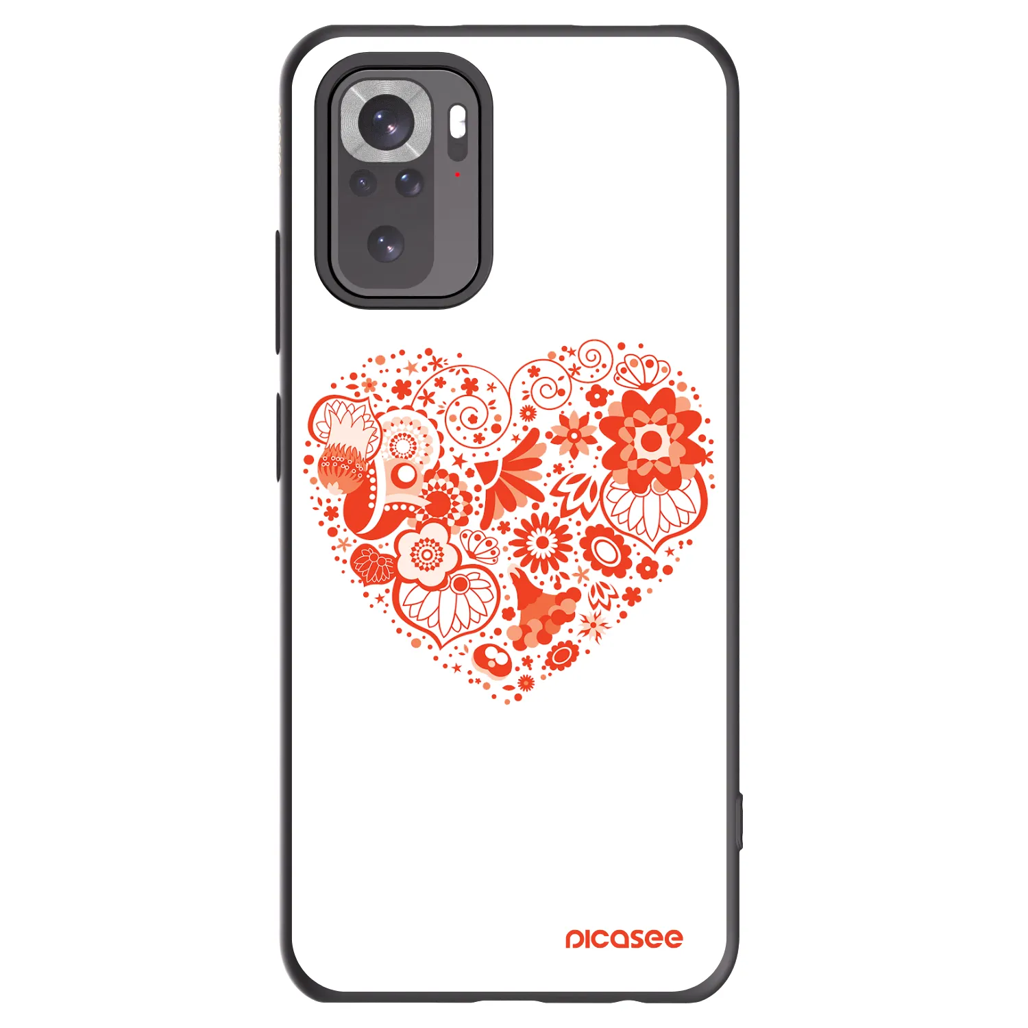 Picasee silikonový černý obal pro Xiaomi Redmi Note 10S - Velké srdce