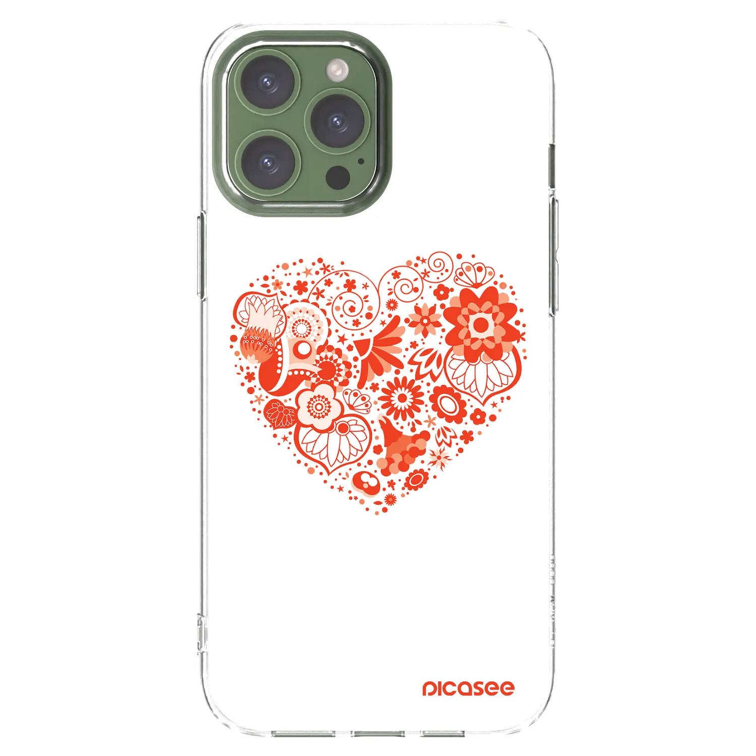 Picasee silikonový průhledný obal pro Apple iPhone 13 Pro Max - Velké srdce