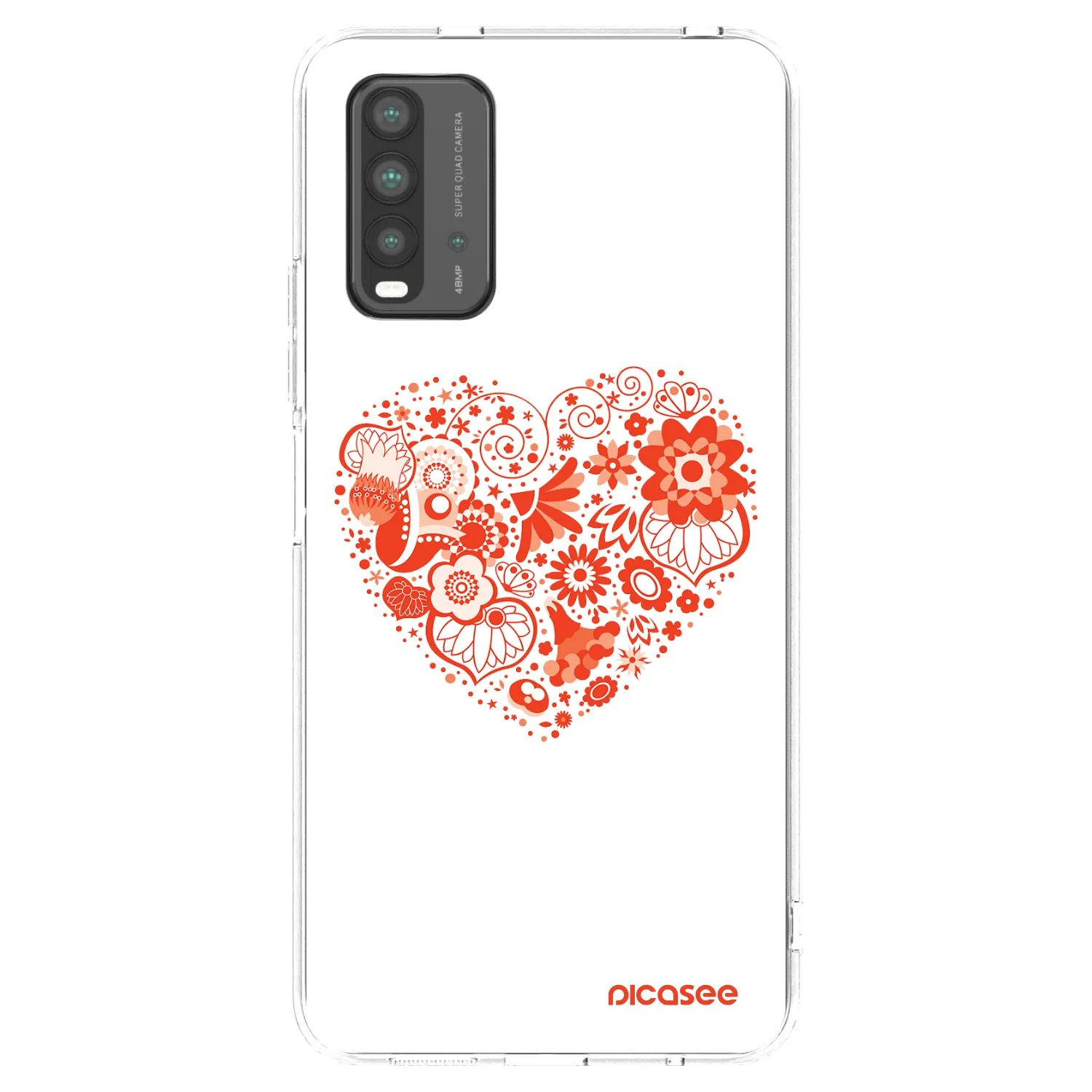 Picasee silikonový černý obal pro Xiaomi Redmi 9T - Velké srdce
