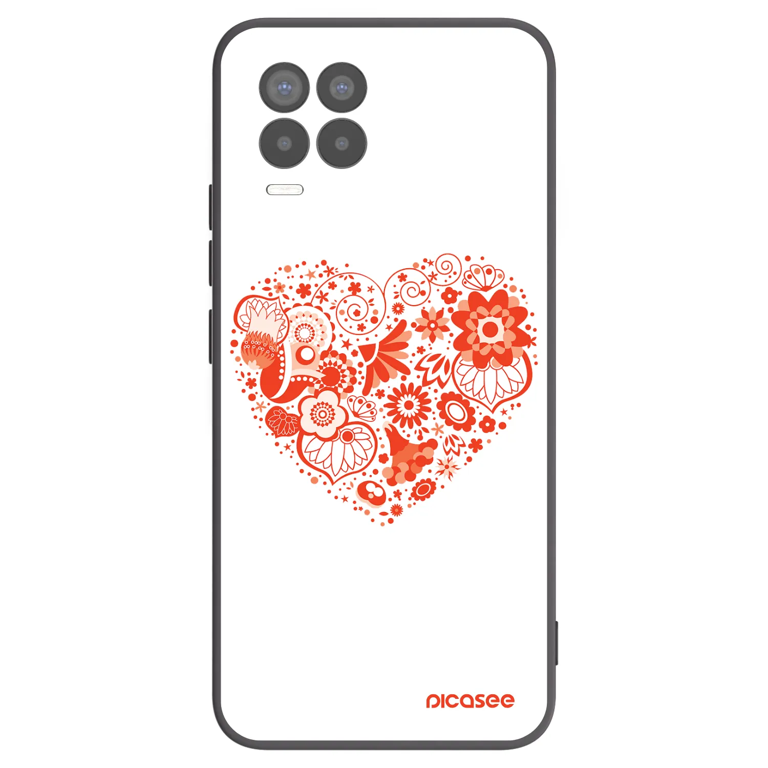 Picasee silikonový černý obal pro Realme 8 Pro - Velké srdce