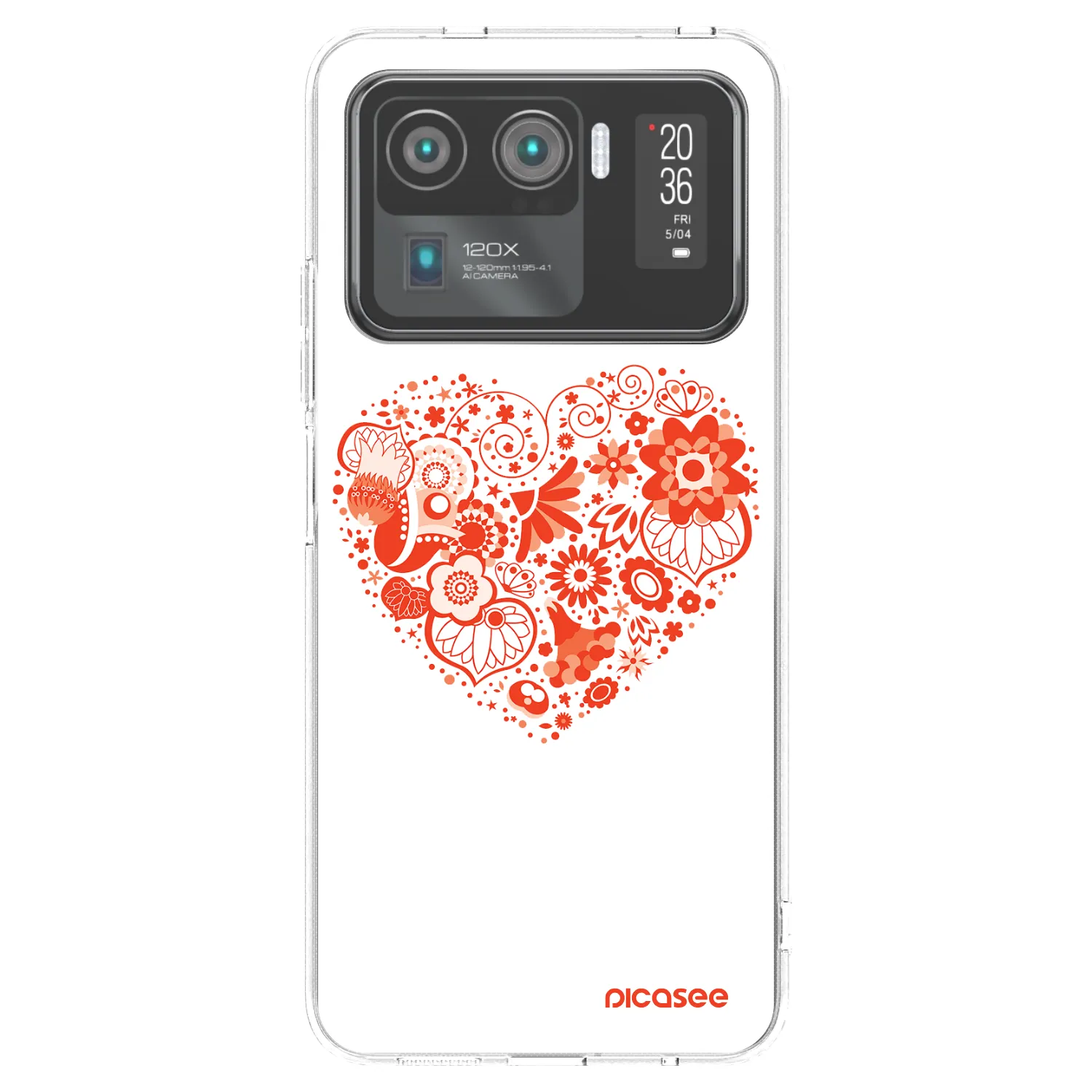 Picasee silikonový průhledný obal pro Xiaomi Mi 11 Ultra - Velké srdce