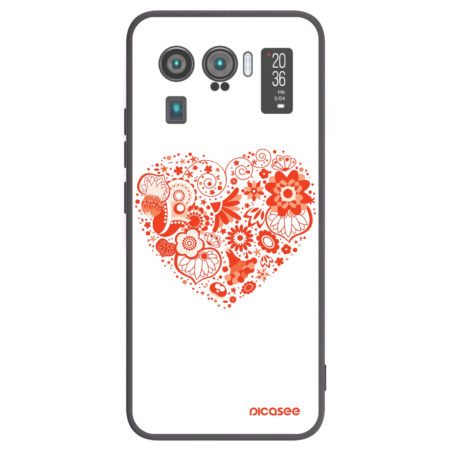 Picasee silikonový černý obal pro Xiaomi Mi 11 Ultra - Velké srdce