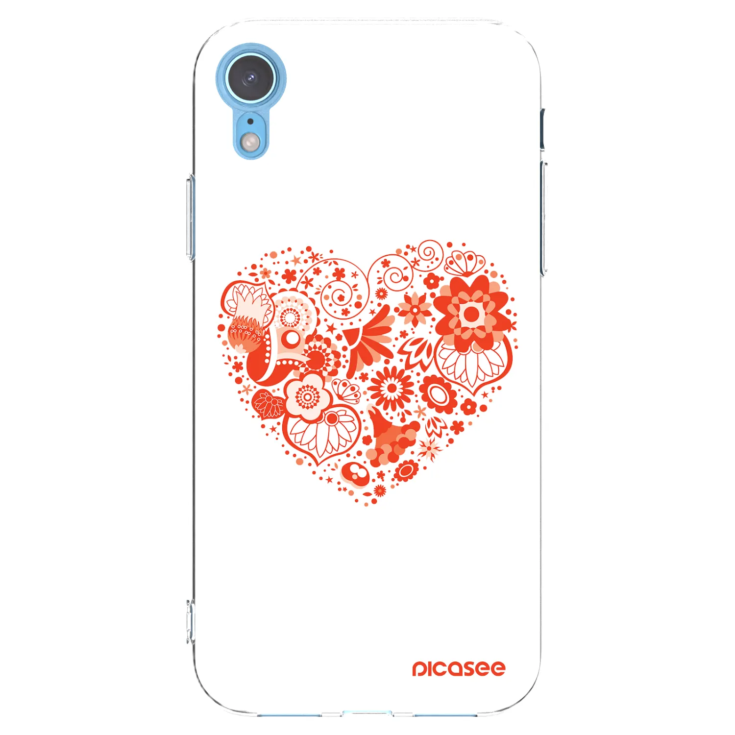 Picasee silikonový průhledný obal pro Apple iPhone XR - Velké srdce