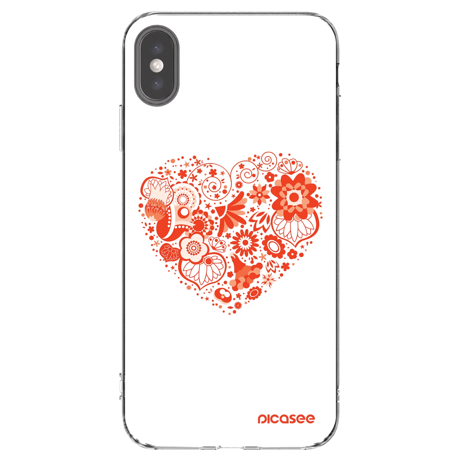 Picasee silikonový průhledný obal pro Apple iPhone XS Max - Velké srdce