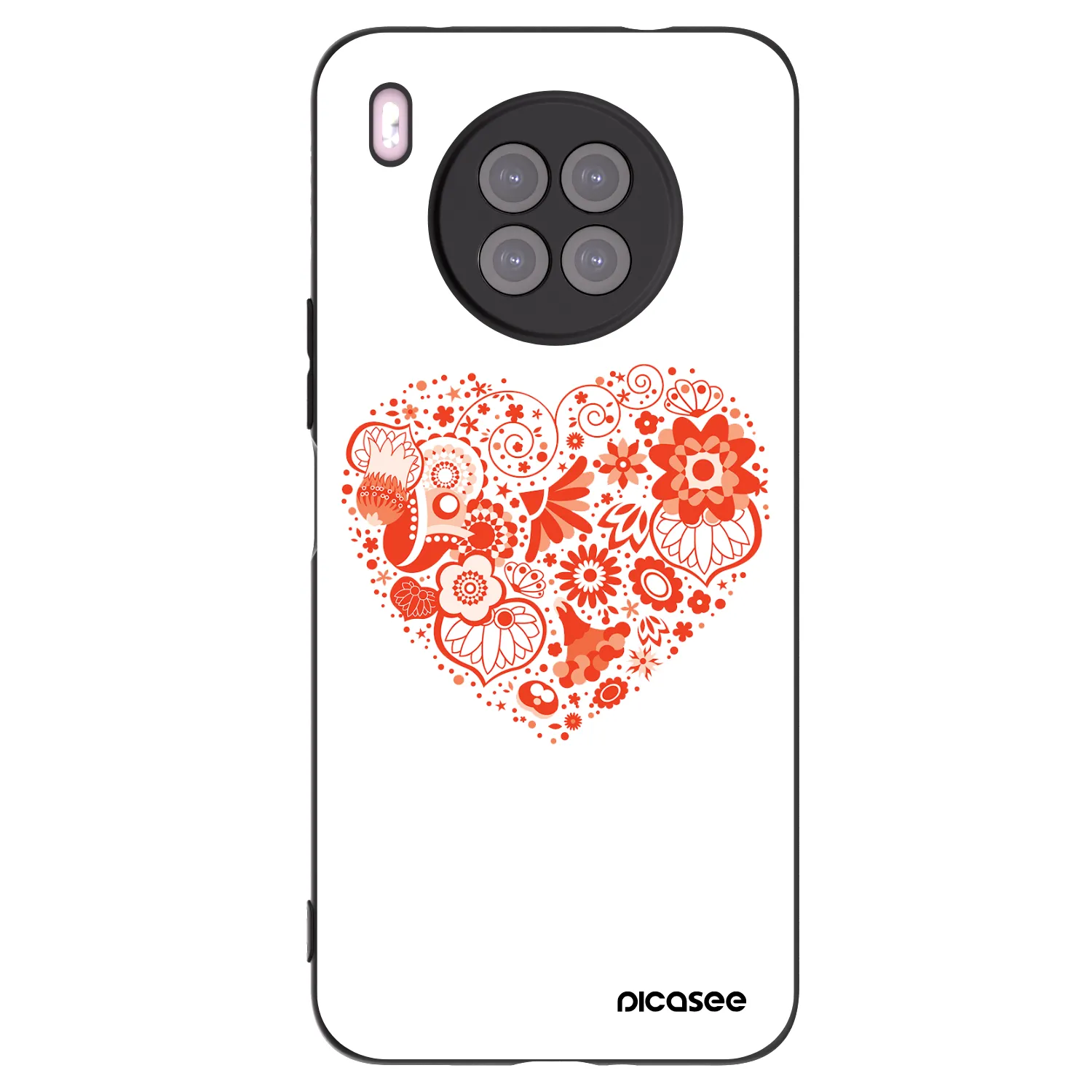 Picasee silikonový černý obal pro Huawei Nova 8i - Velké srdce