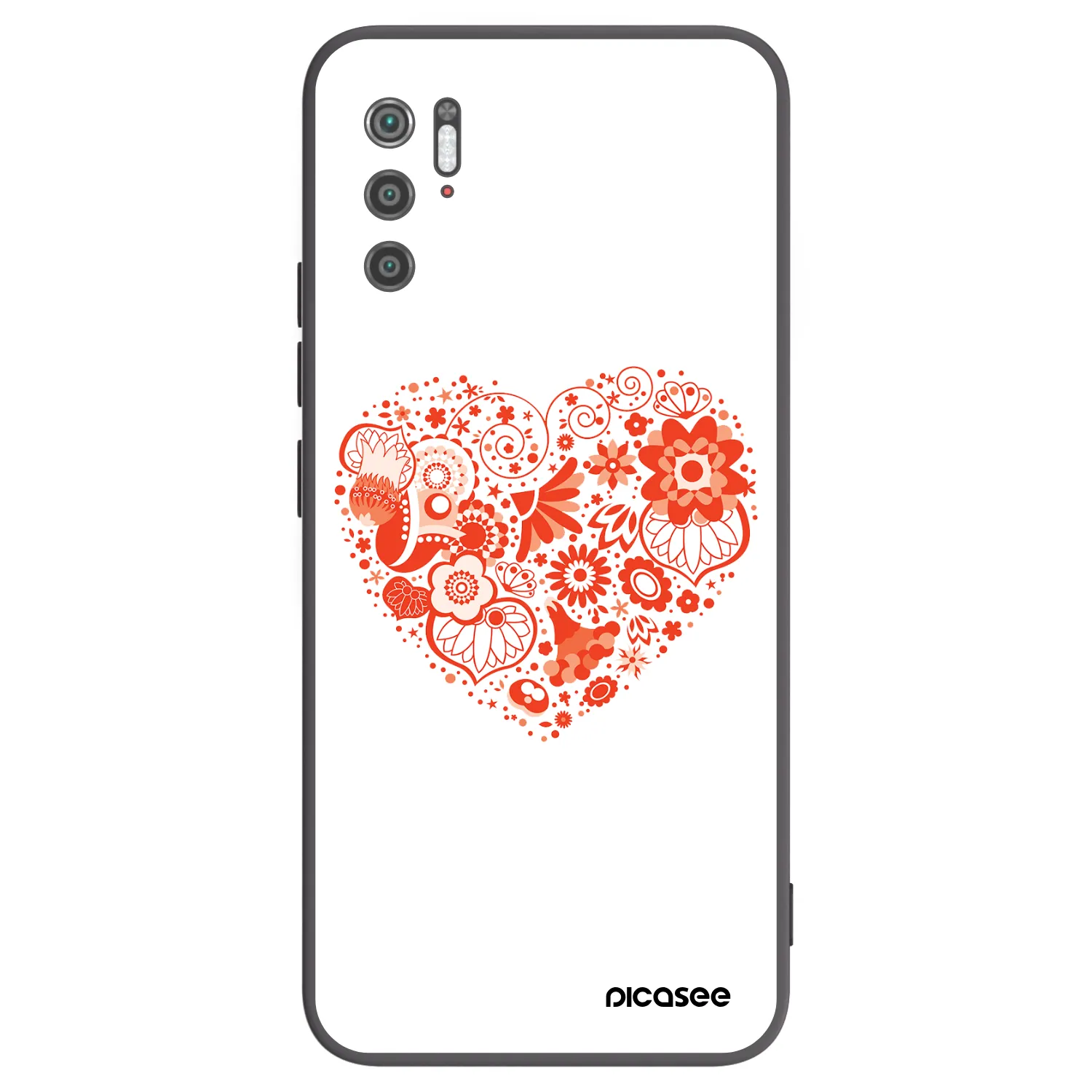Picasee silikonový černý obal pro Xiaomi Poco M3 Pro 5G - Velké srdce