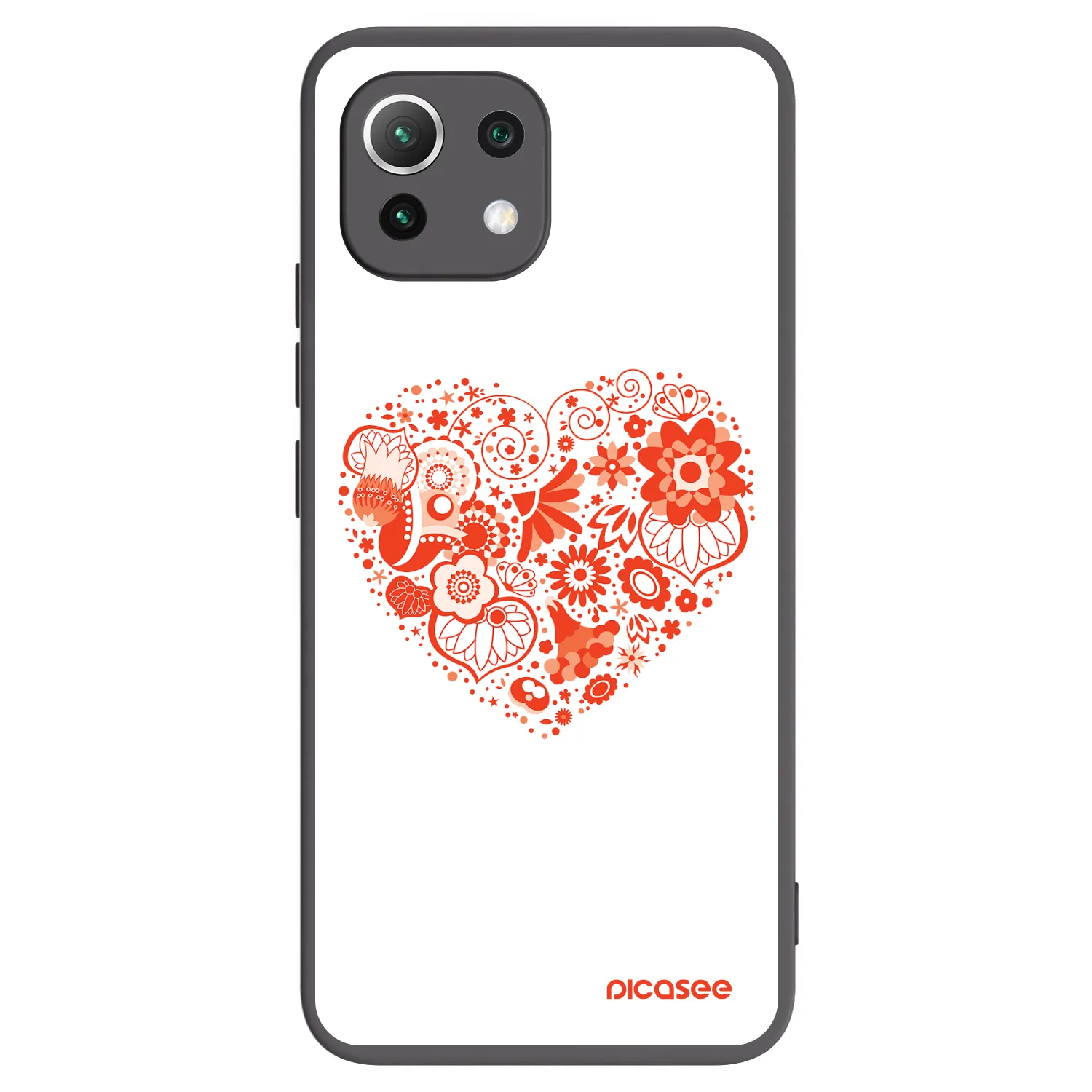 Picasee silikonový černý obal pro Xiaomi 11 Lite 5G NE - Velké srdce