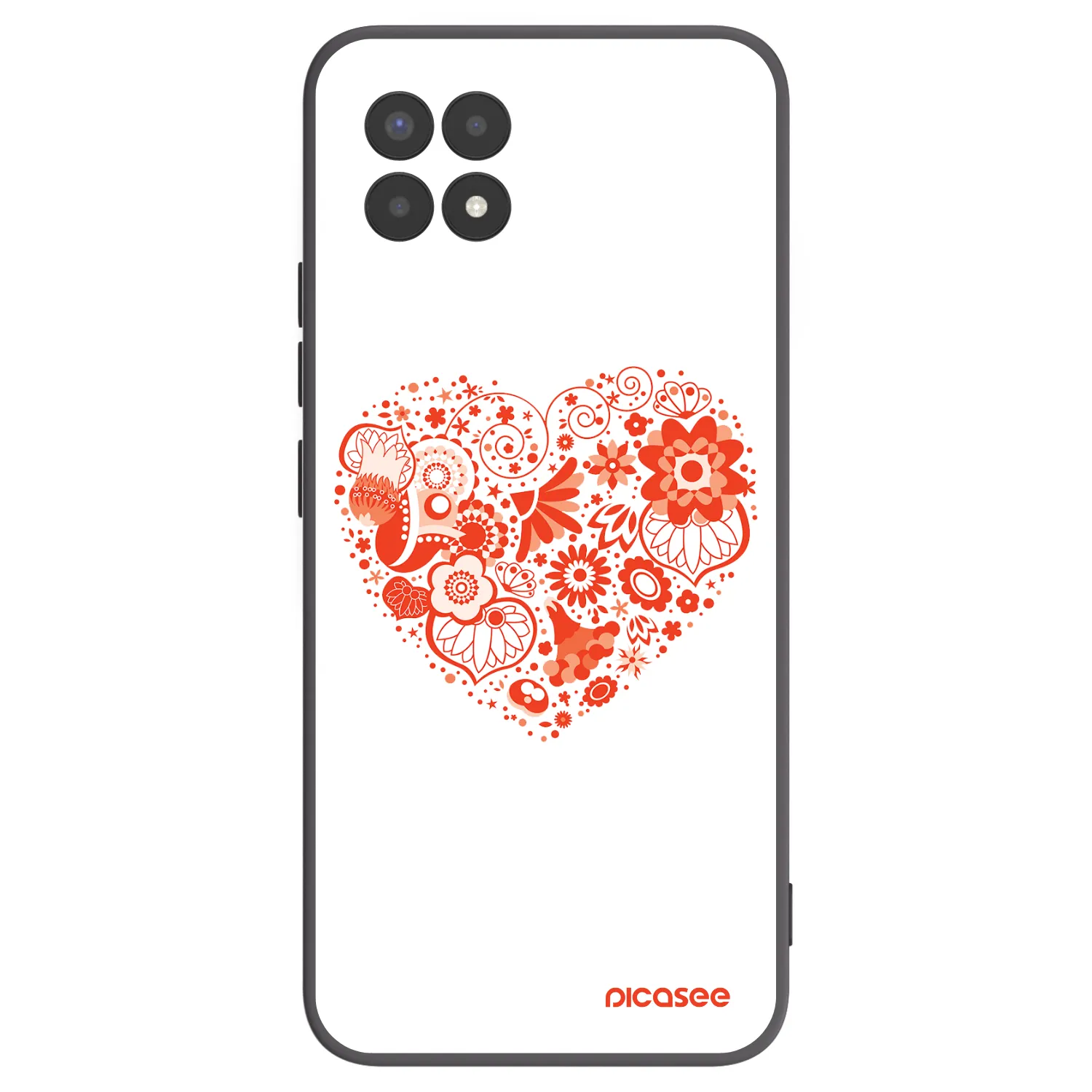 Picasee silikonový černý obal pro Realme 8i - Velké srdce