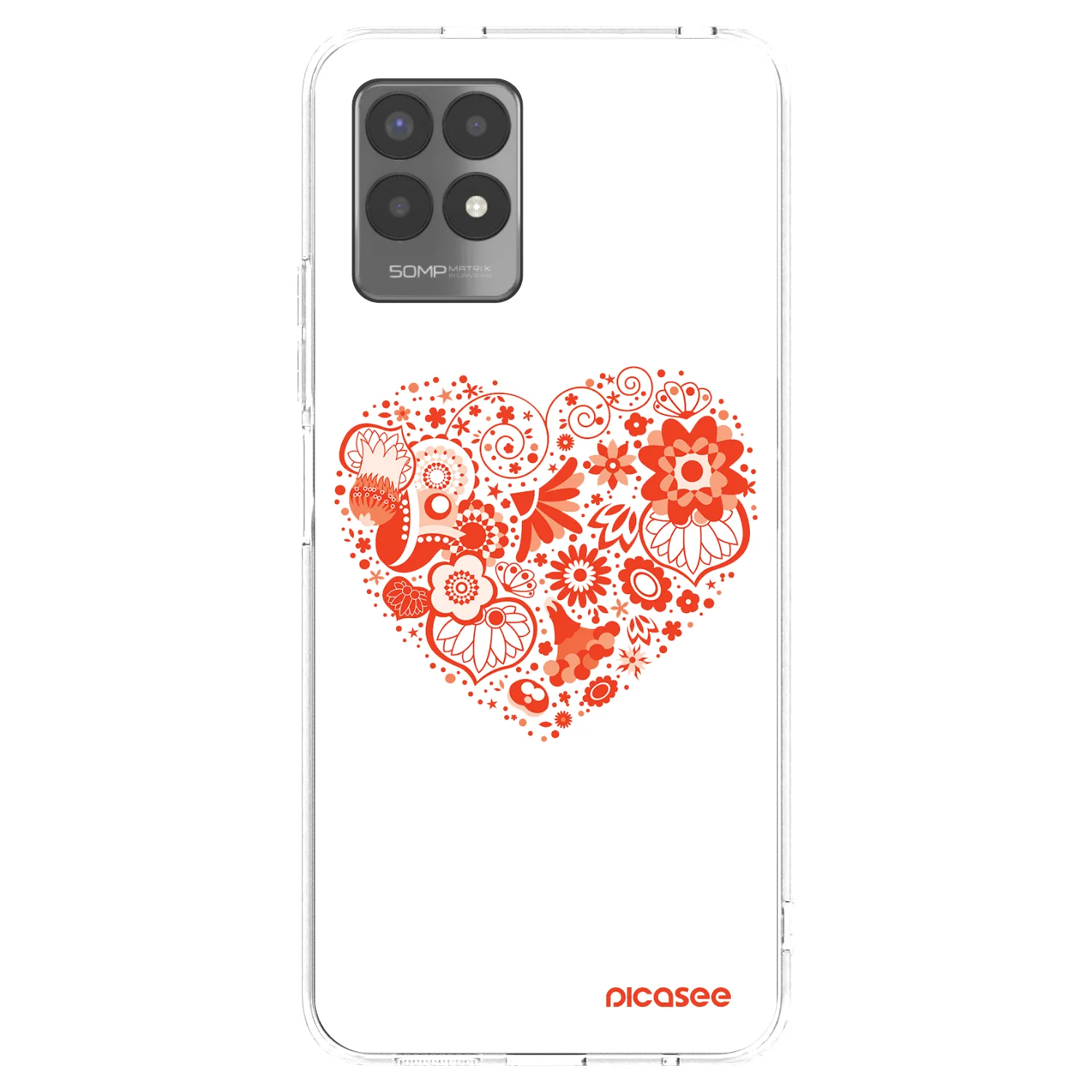 Picasee silikonový průhledný obal pro Realme 8i - Velké srdce