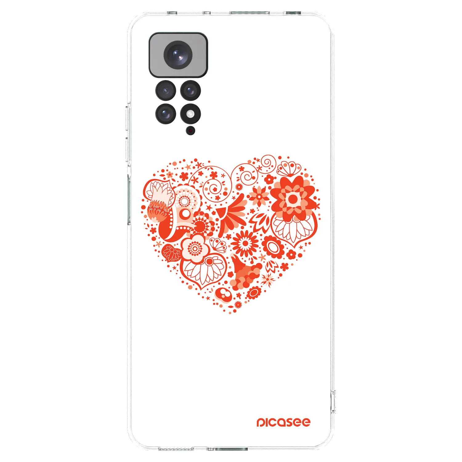 Picasee silikonový průhledný obal pro Xiaomi Redmi Note 11 - Velké srdce