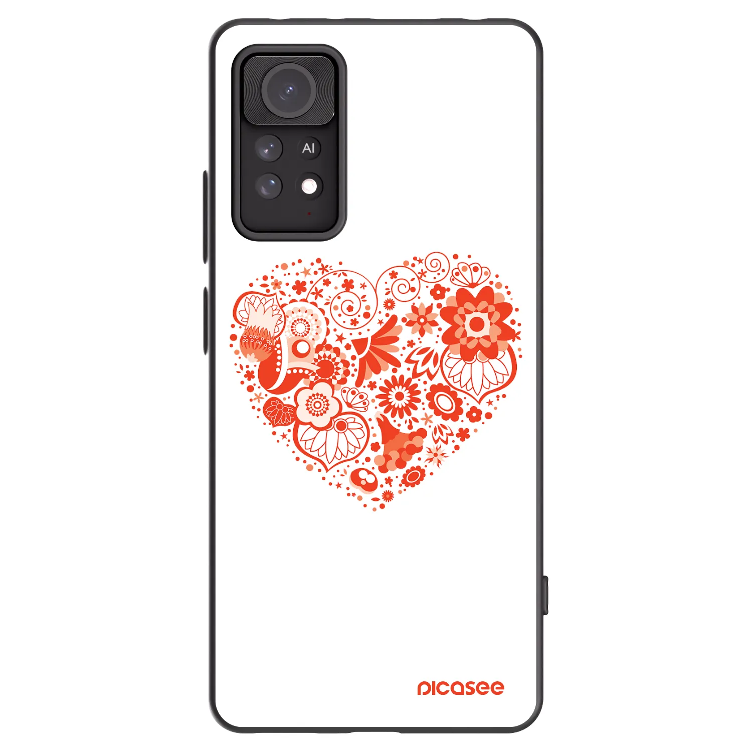 Picasee silikonový černý obal pro Xiaomi Redmi Note 11 Pro - Velké srdce
