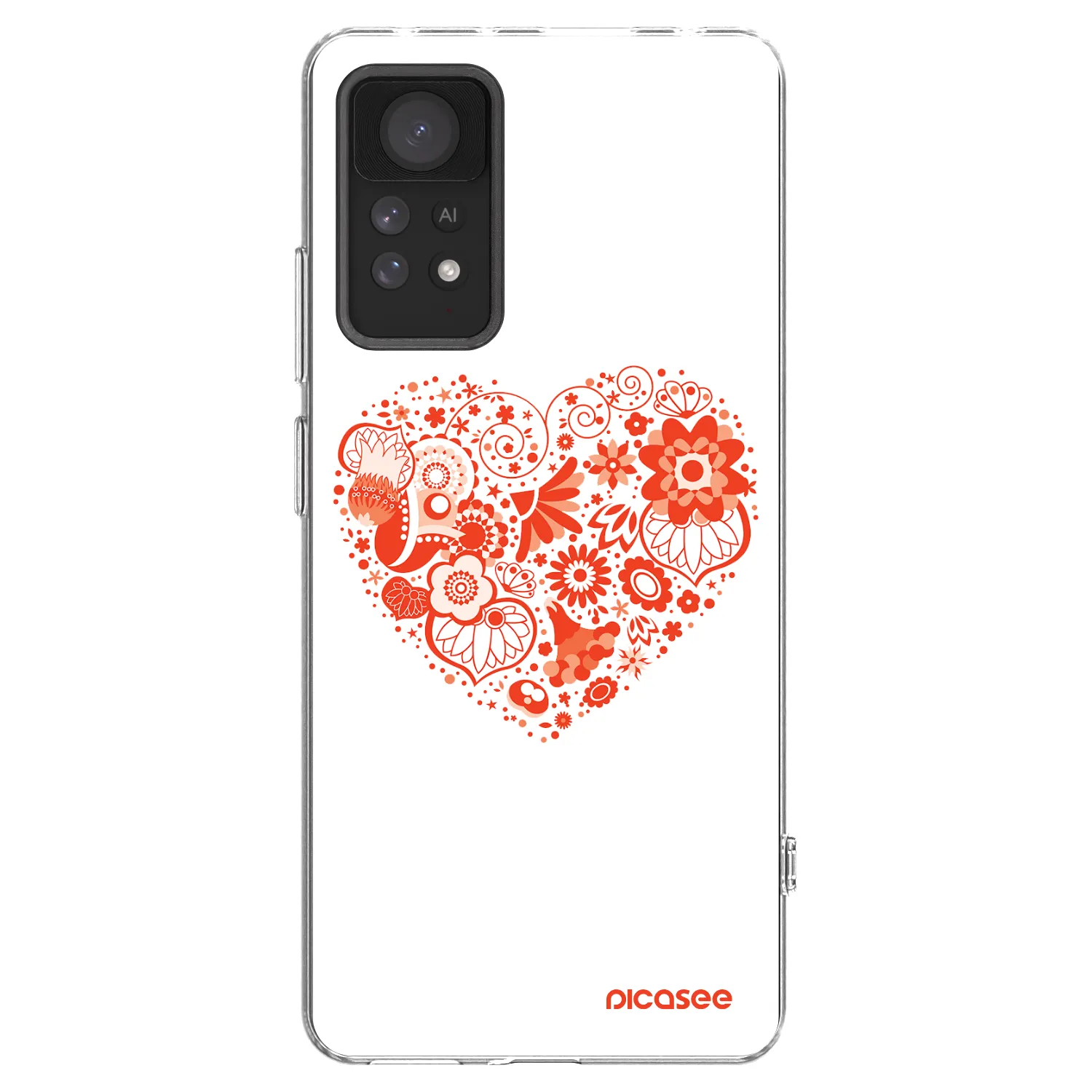 Picasee silikonový průhledný obal pro Xiaomi Redmi Note 11 Pro - Velké srdce