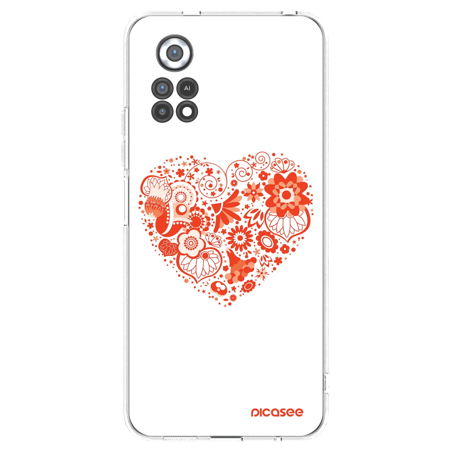 Picasee silikonový průhledný obal pro Xiaomi Poco X4 Pro 5G - Velké srdce