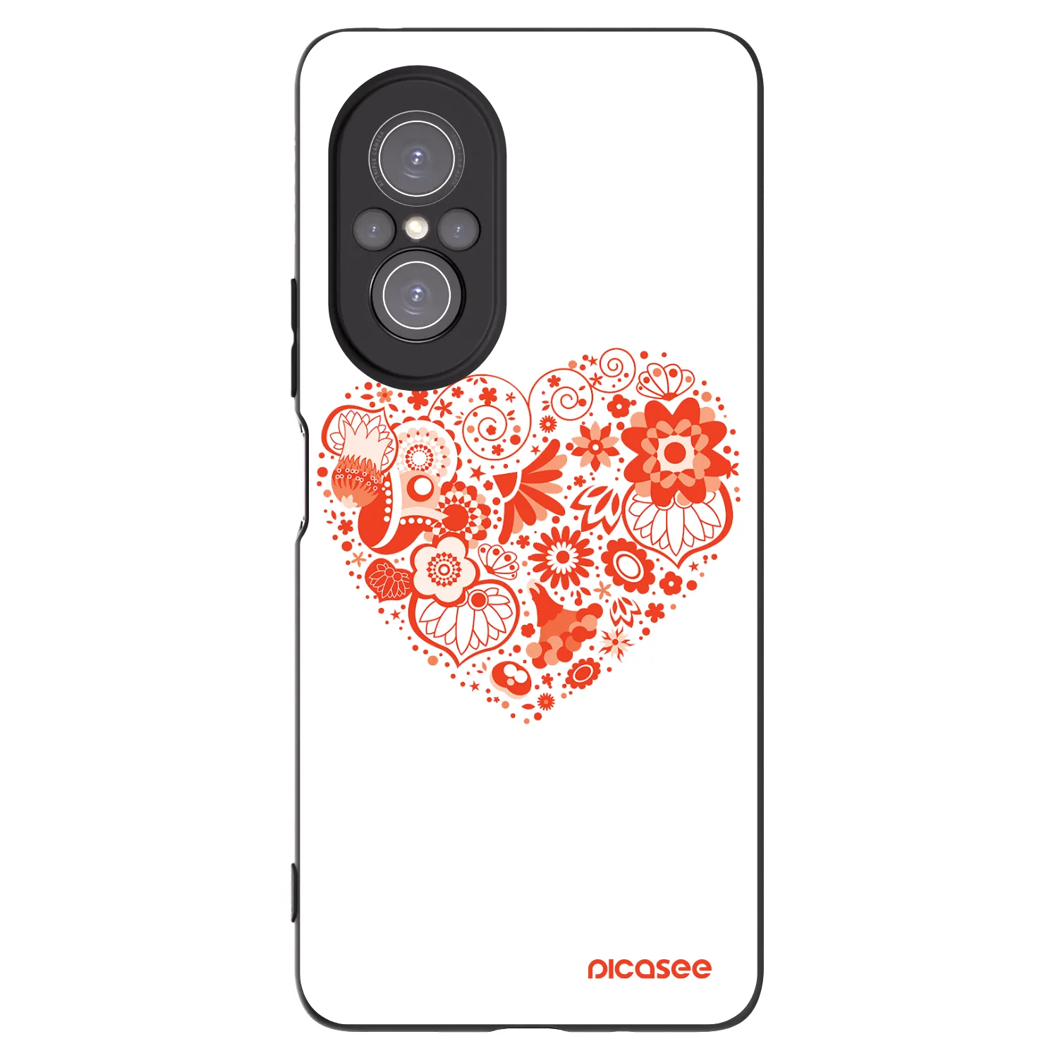 Picasee silikonový černý obal pro Huawei Nova 9 SE - Velké srdce