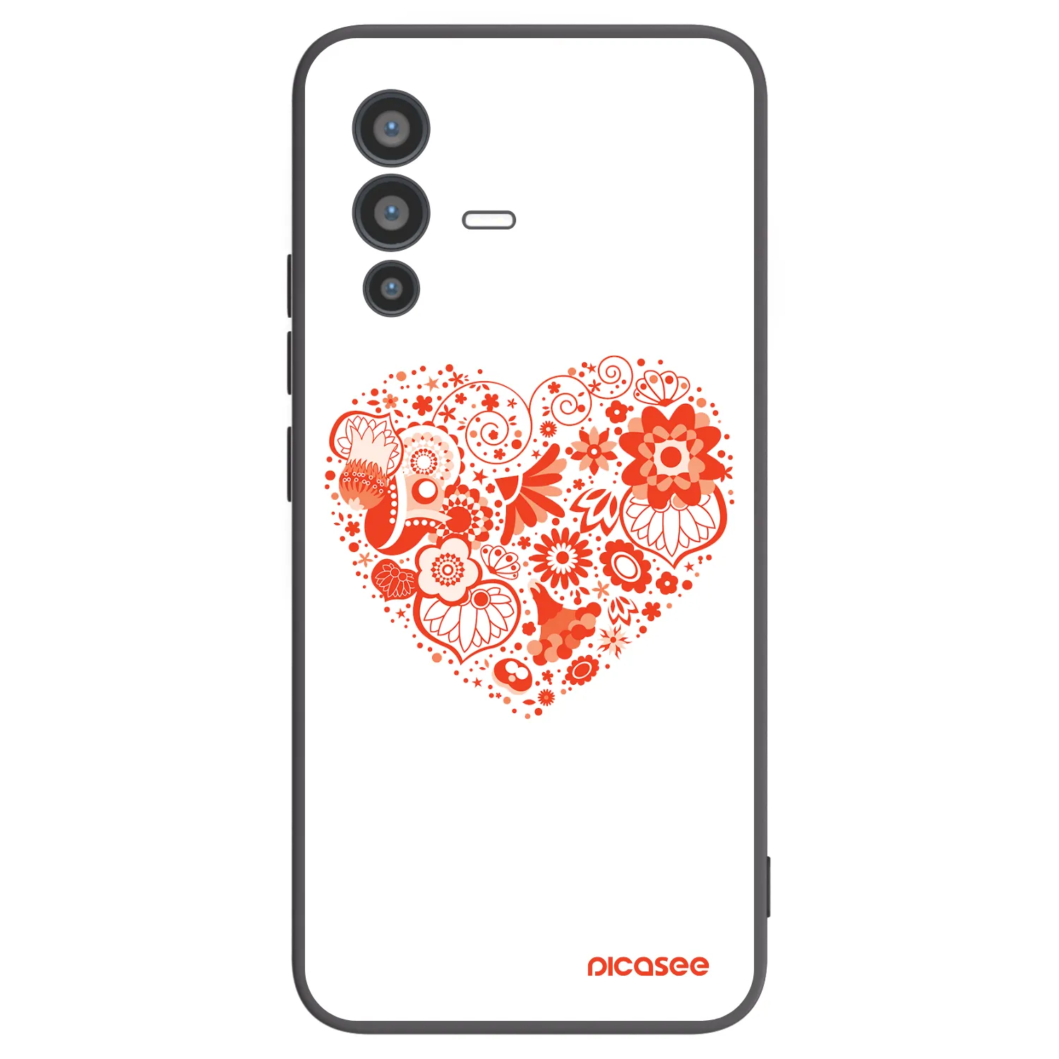 Picasee silikonový černý obal pro Vivo V23 5G - Velké srdce
