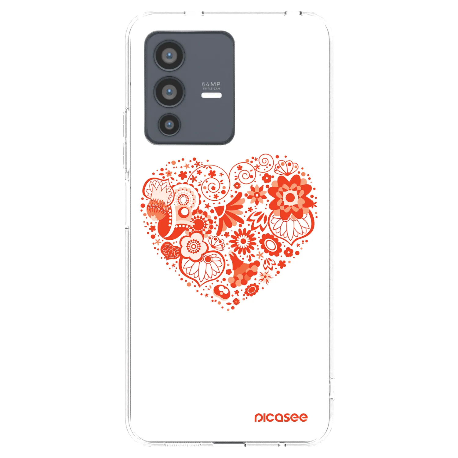 Picasee silikonový průhledný obal pro Vivo V23 5G - Velké srdce