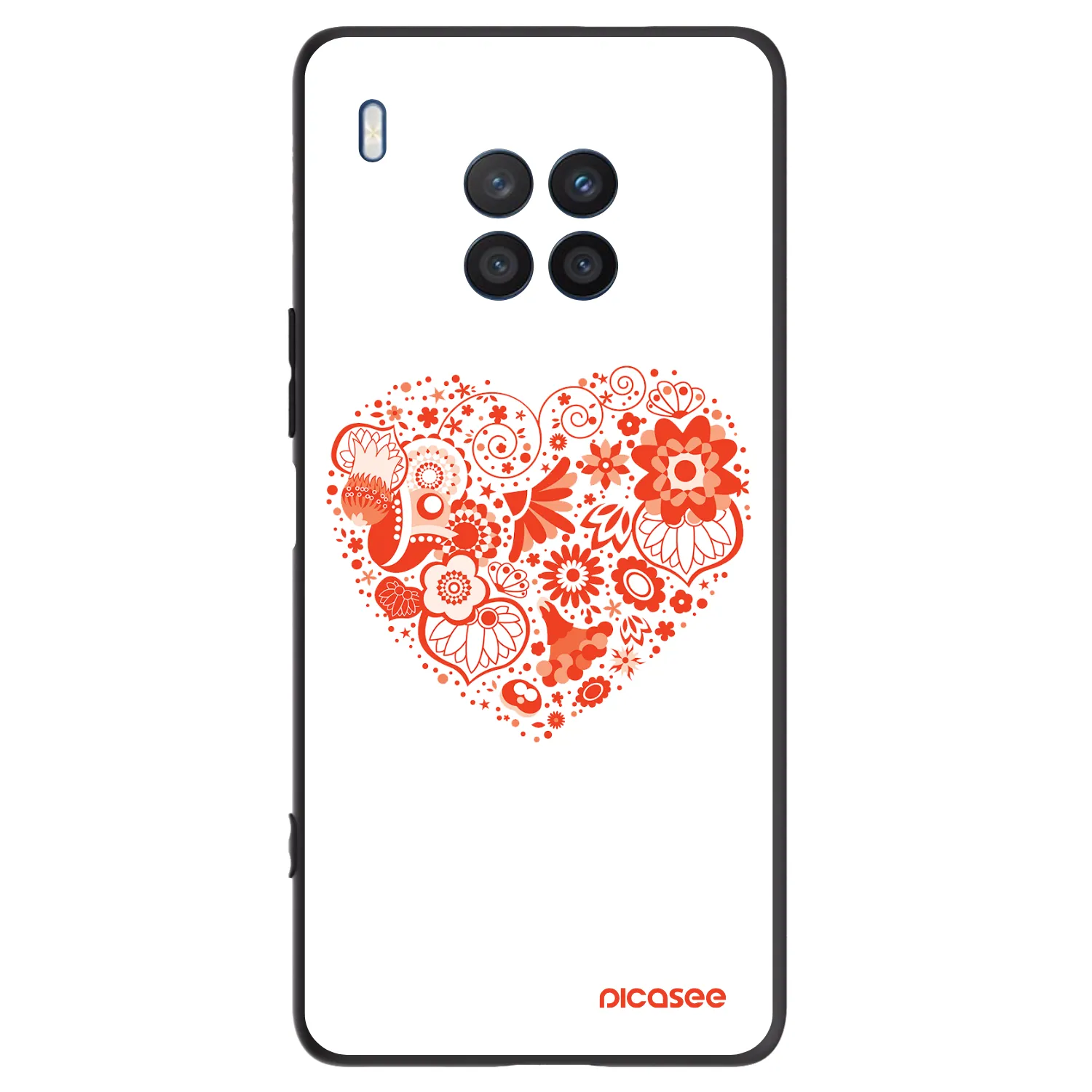 Picasee silikonový černý obal pro Honor 50 Lite - Velké srdce