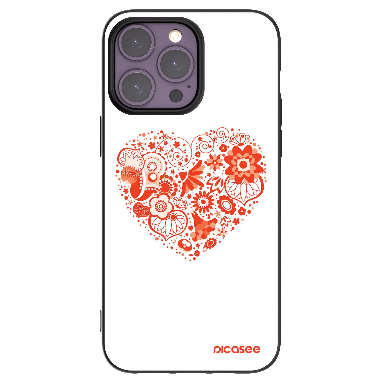 Picasee silikonový černý obal pro Apple iPhone 14 Pro Max - Velké srdce