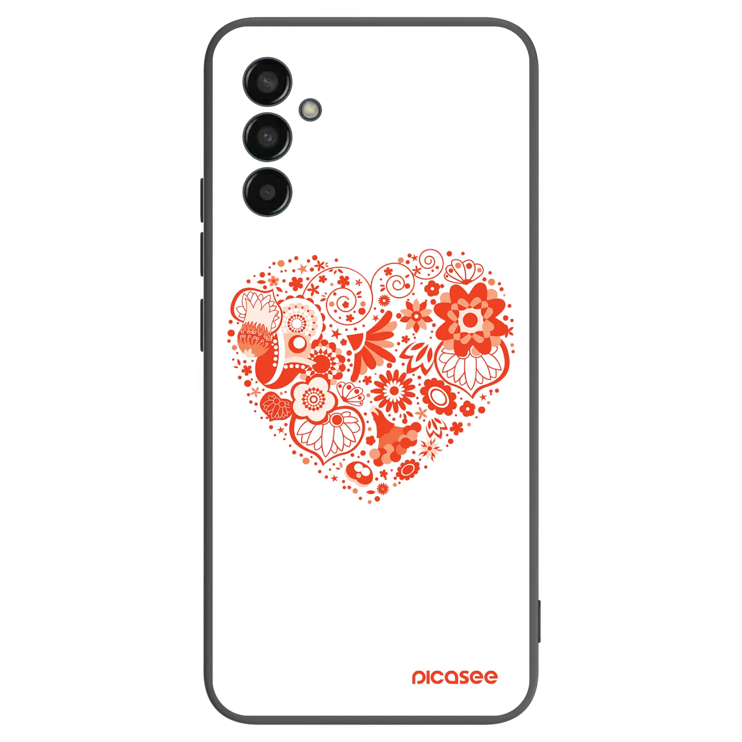 Picasee silikonový černý obal pro Samsung Galaxy M13 M135F - Velké srdce