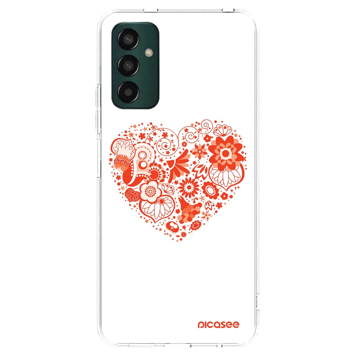 Picasee silikonový průhledný obal pro Samsung Galaxy M13 M135F - Velké srdce
