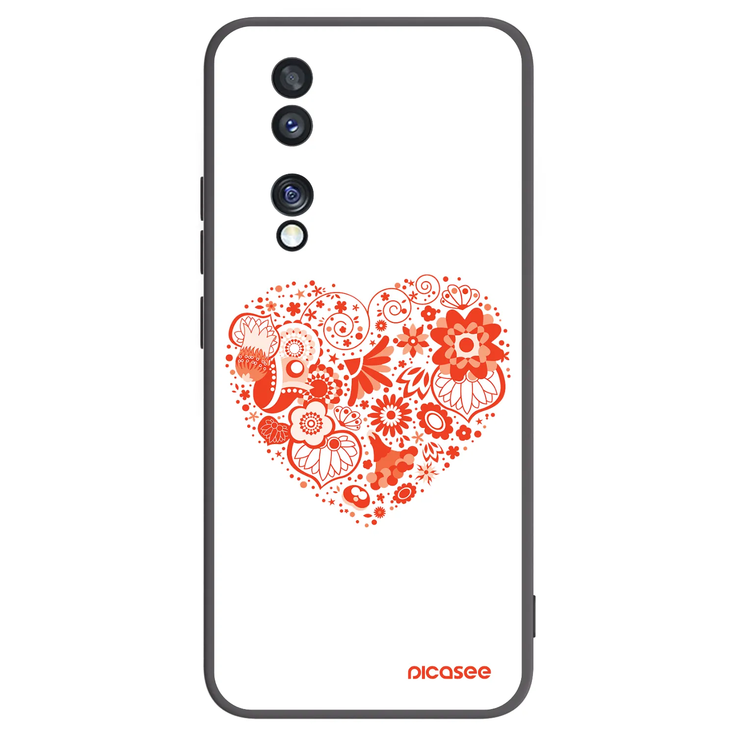 Picasee silikonový černý obal pro Honor 70 - Velké srdce