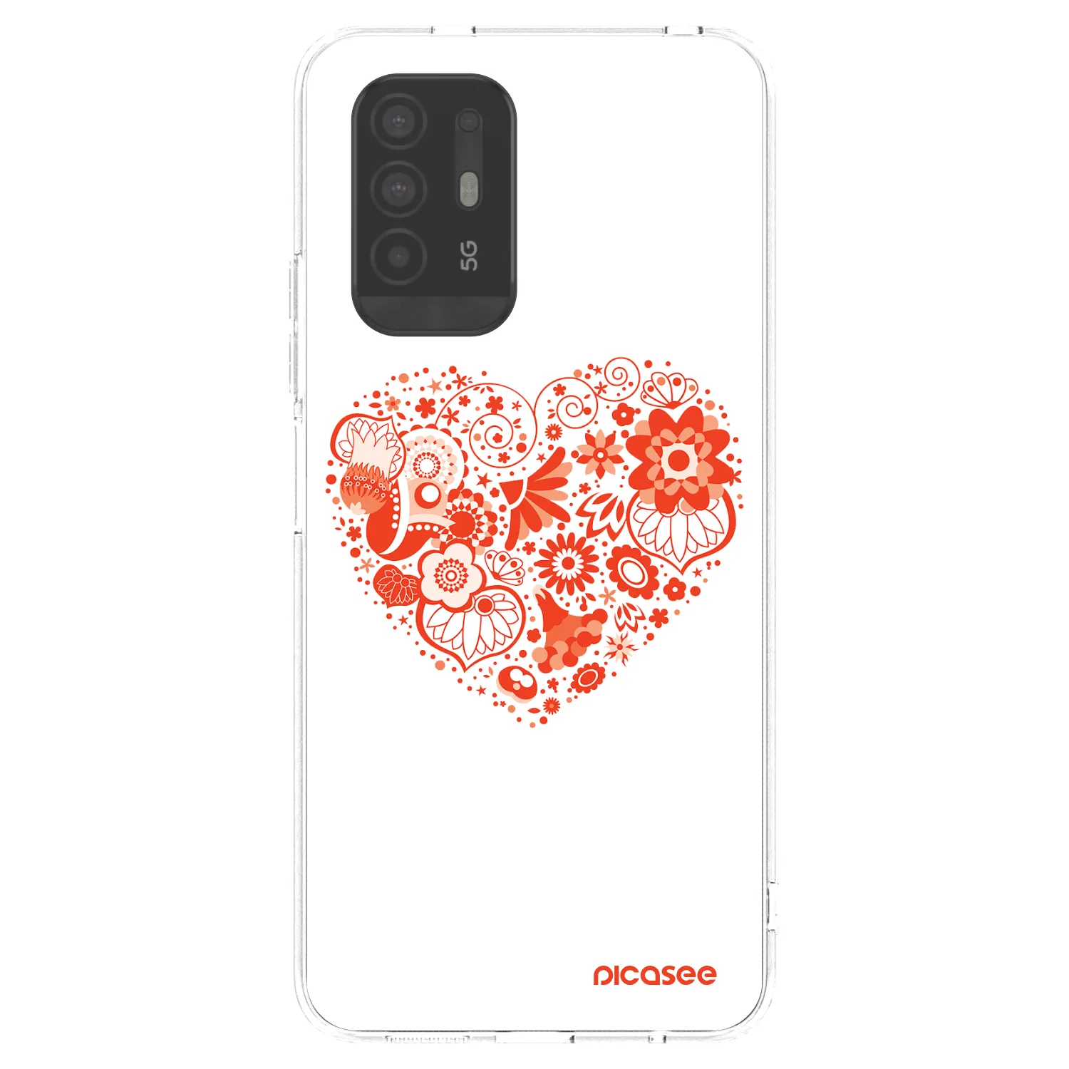 Picasee silikonový průhledný obal pro OPPO A94 5G - Velké srdce