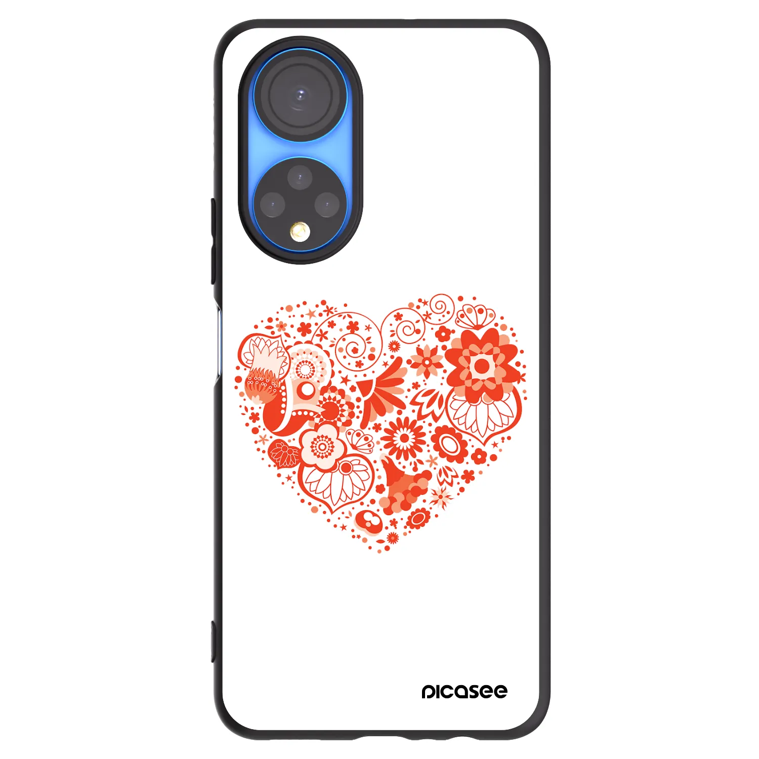 Picasee silikonový černý obal pro Honor X7 - Velké srdce