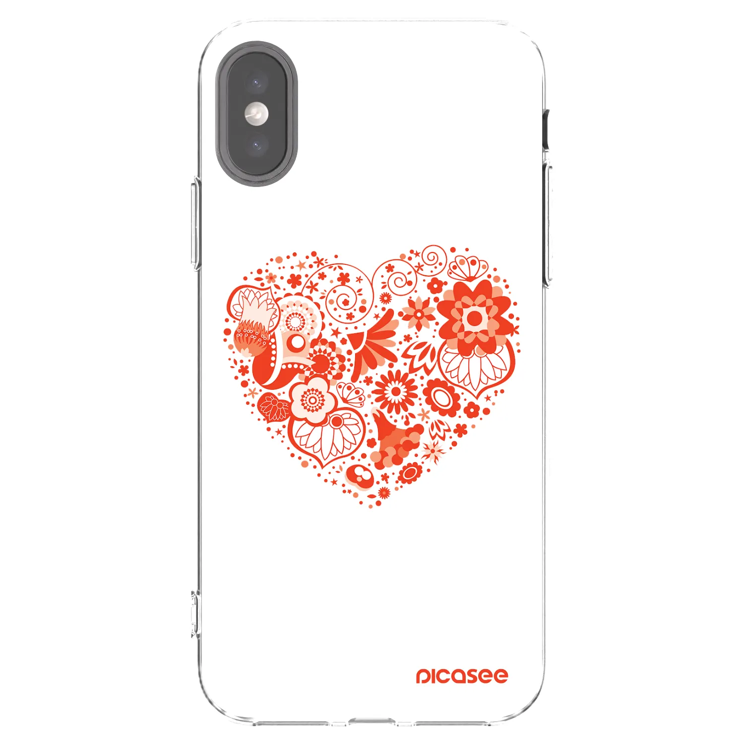 Picasee silikonový průhledný obal pro Apple iPhone X/XS - Velké srdce