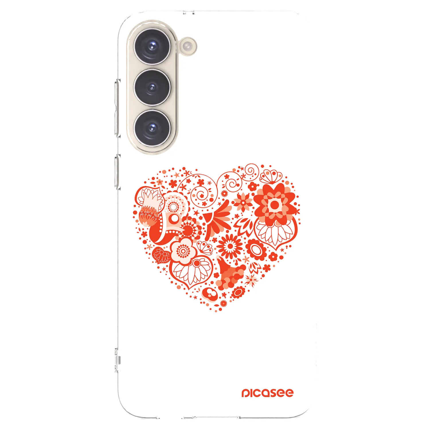 Picasee silikonový průhledný obal pro Samsung Galaxy S23+ 5G - Velké srdce