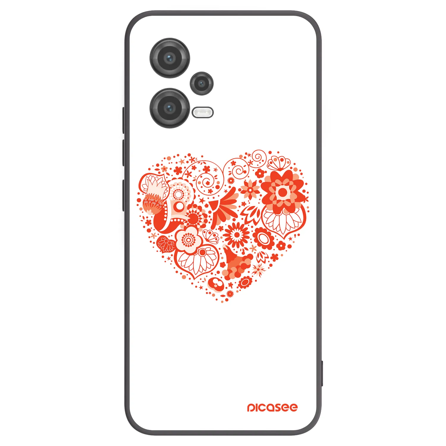Picasee silikonový černý obal pro Xiaomi Poco X5 - Velké srdce