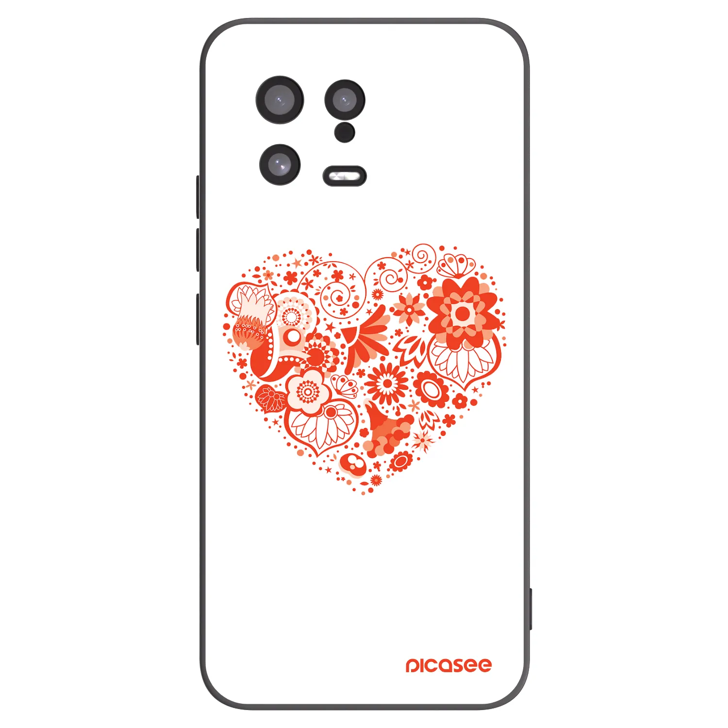 Picasee silikonový černý obal pro Xiaomi 13 - Velké srdce
