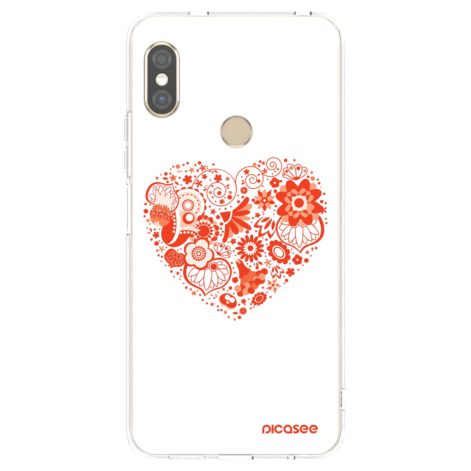 Picasee silikonový průhledný obal pro Xiaomi Redmi Note 5 Global - Velké srdce
