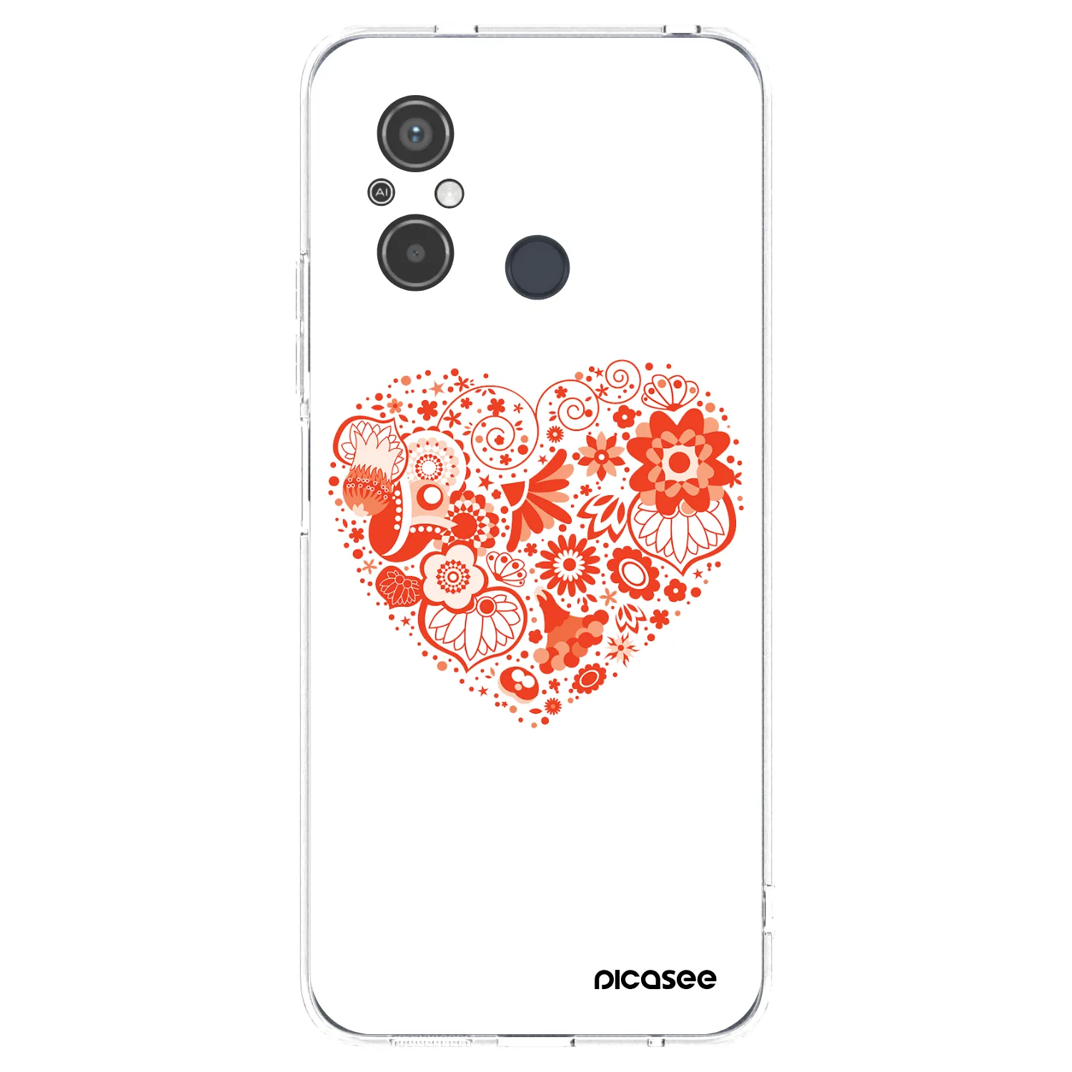 Picasee silikonový průhledný obal pro Xiaomi Redmi 12C - Velké srdce