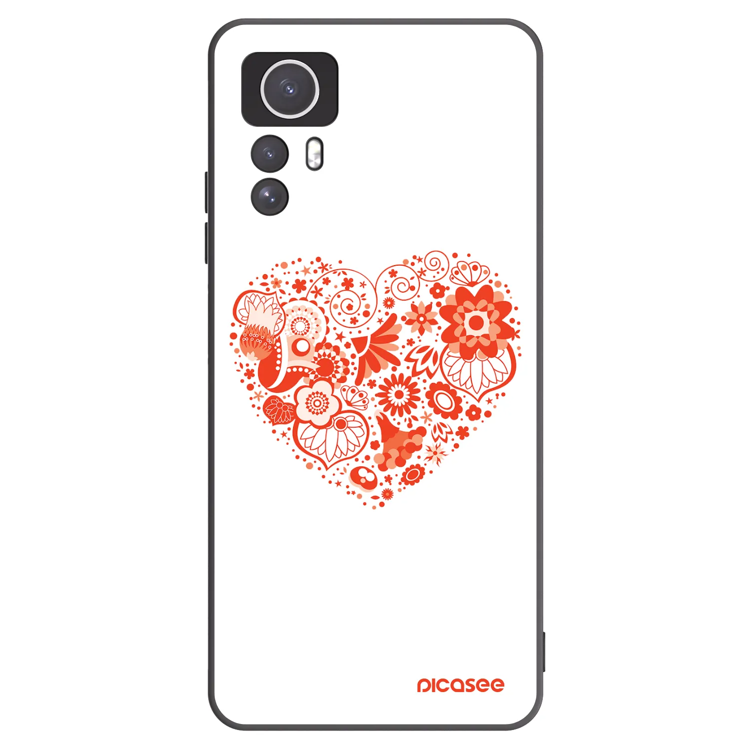 Picasee silikonový černý obal pro Xiaomi Redmi Note 12S - Velké srdce