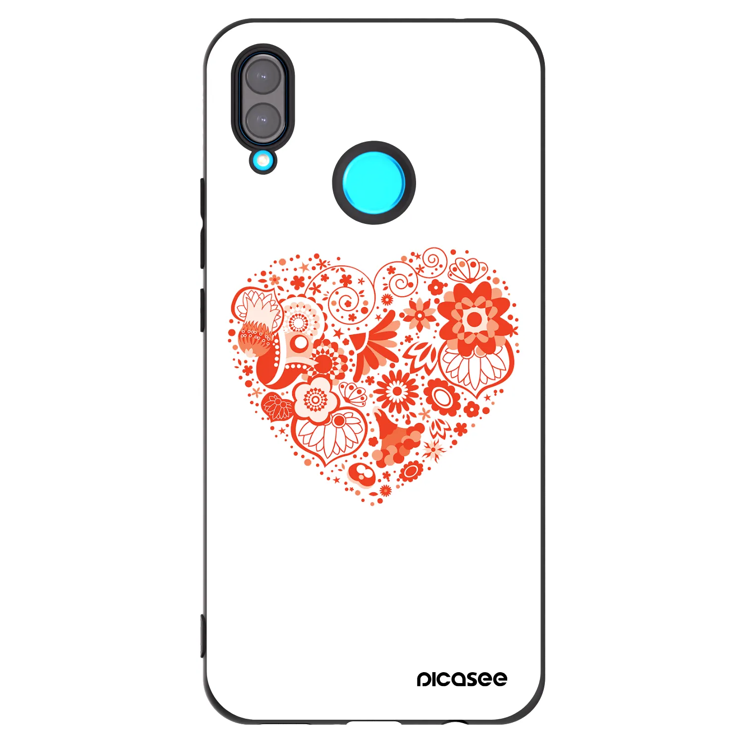 Picasee silikonový černý obal pro Huawei Nova 3 - Velké srdce