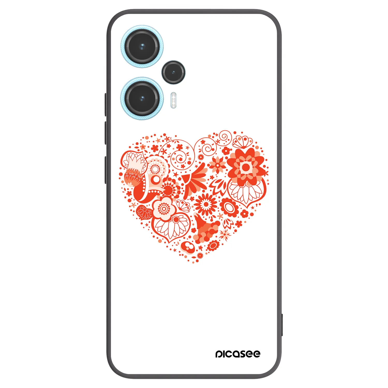 Picasee silikonový černý obal pro Xiaomi Poco F5 - Velké srdce