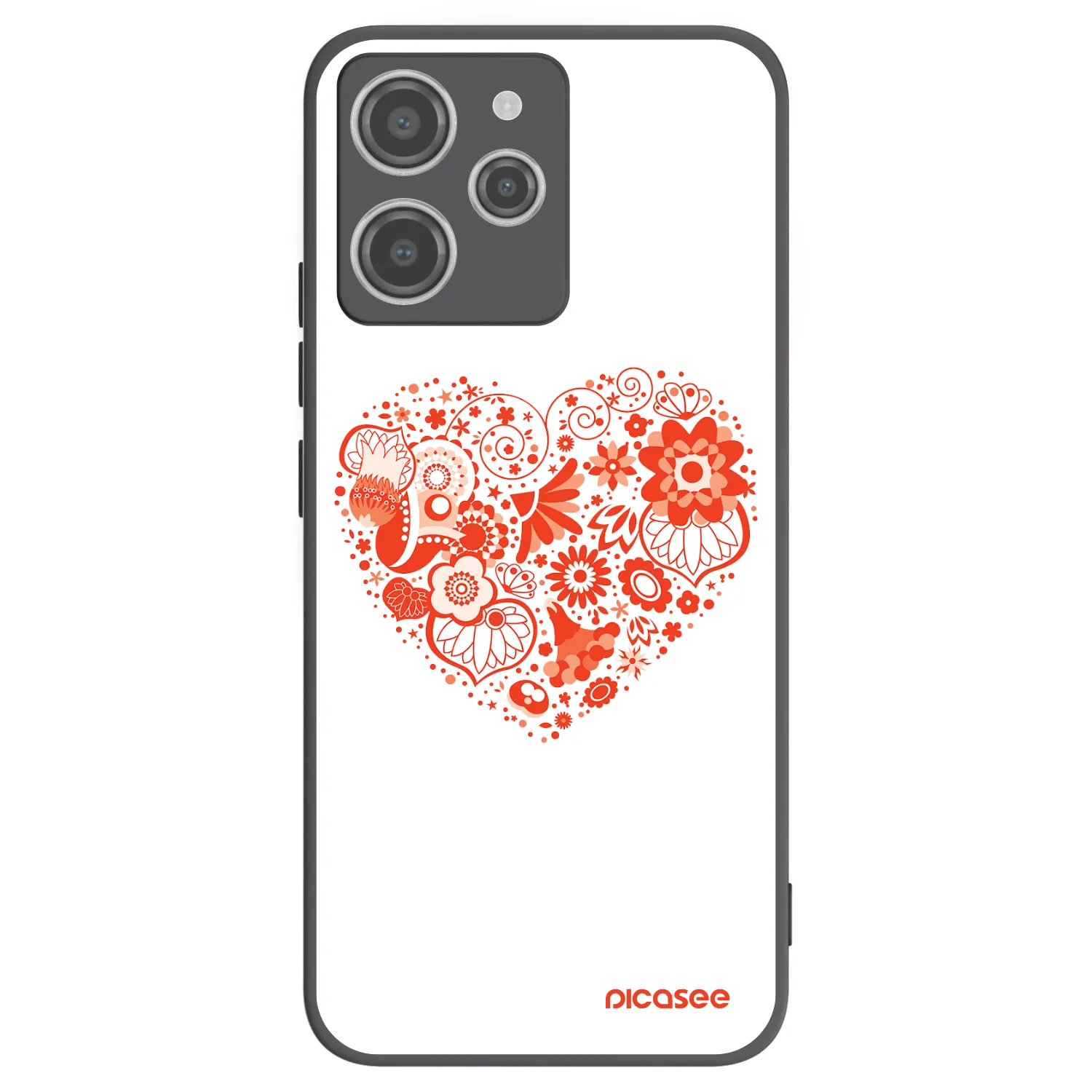 Picasee silikonový černý obal pro Xiaomi Redmi 12 4G - Velké srdce